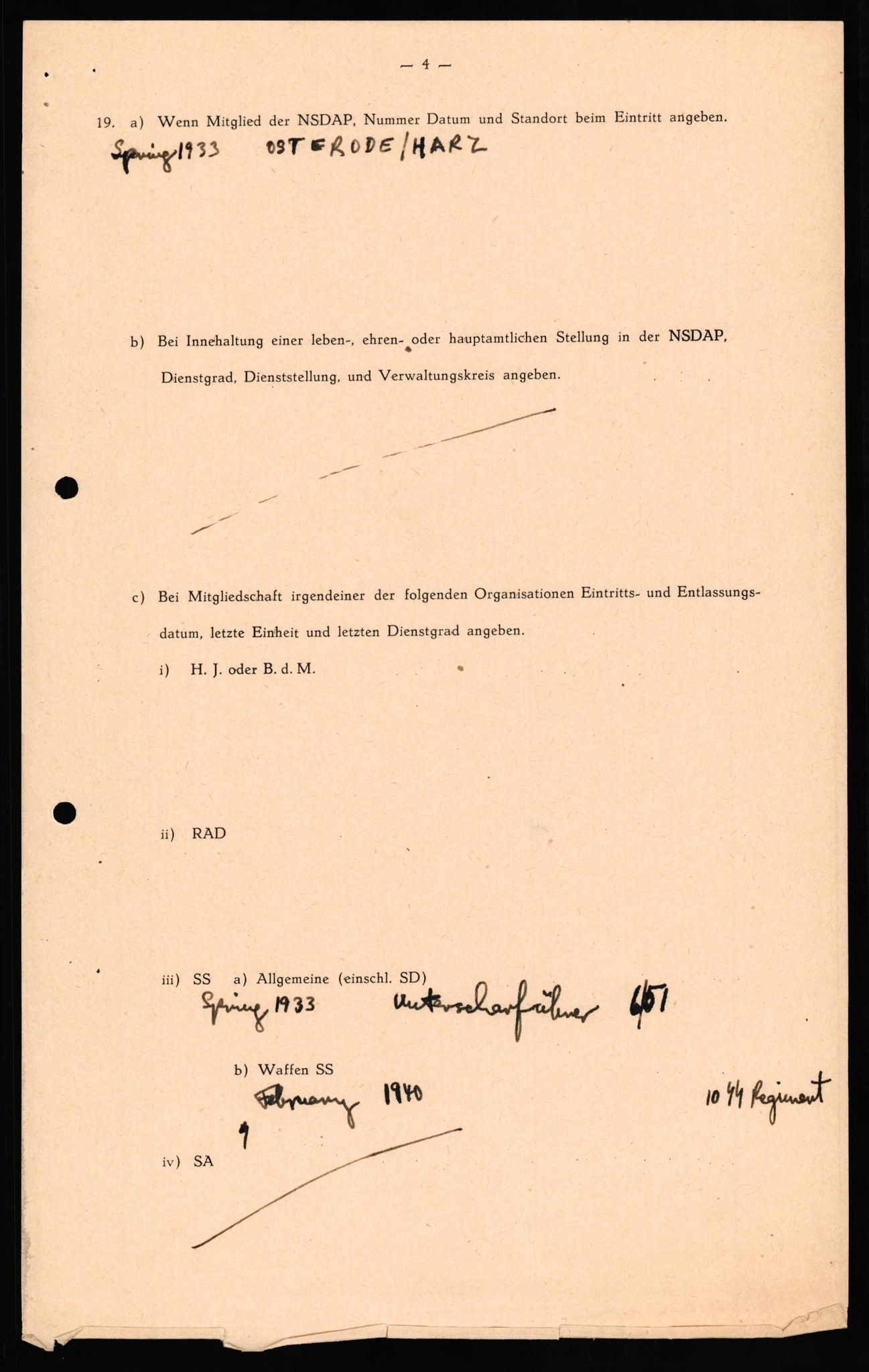 Forsvaret, Forsvarets overkommando II, AV/RA-RAFA-3915/D/Db/L0030: CI Questionaires. Tyske okkupasjonsstyrker i Norge. Tyskere., 1945-1946, s. 202