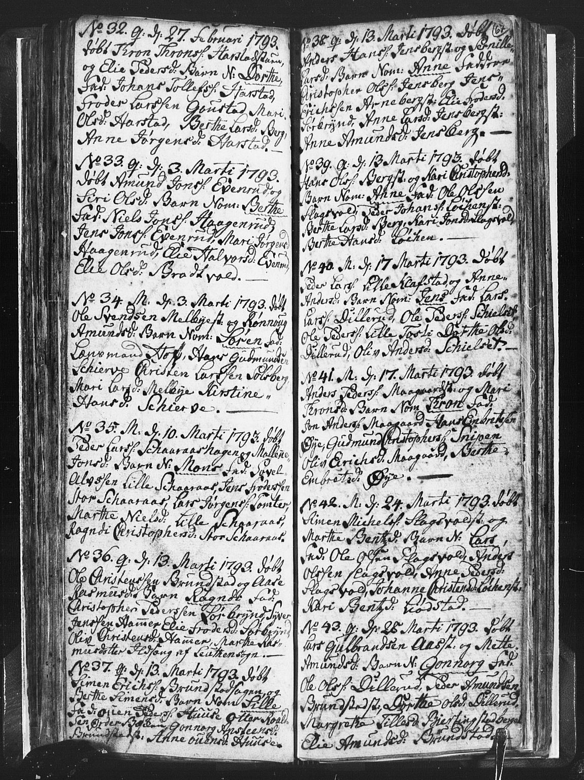Romedal prestekontor, SAH/PREST-004/L/L0001: Klokkerbok nr. 1, 1785-1794, s. 67