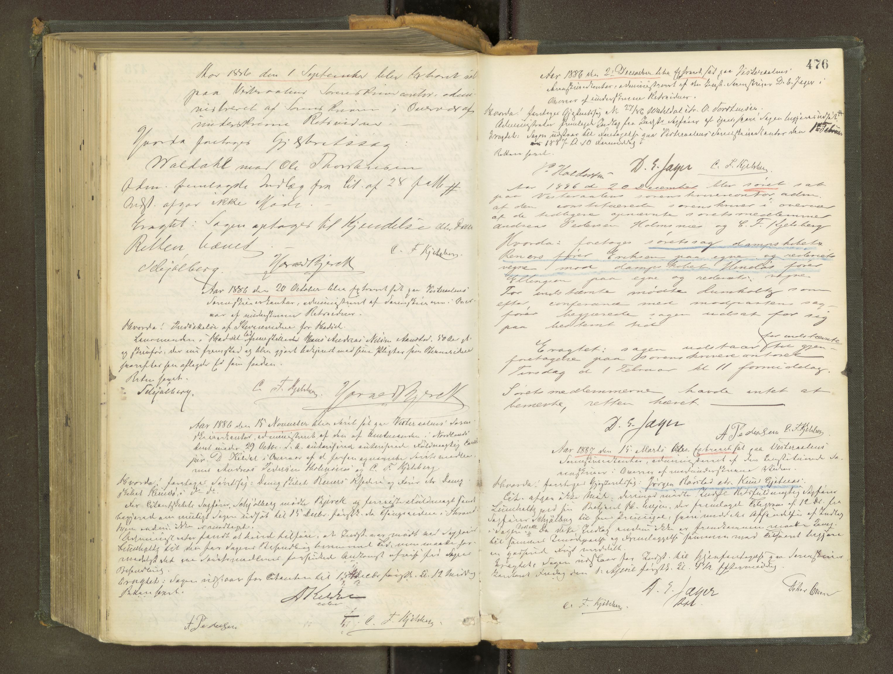 Vesterålen sorenskriveri, AV/SAT-A-4180/1/1/1B/L0022: Ekstrarettsprotokoll, 1880-1887, s. 475b-476a