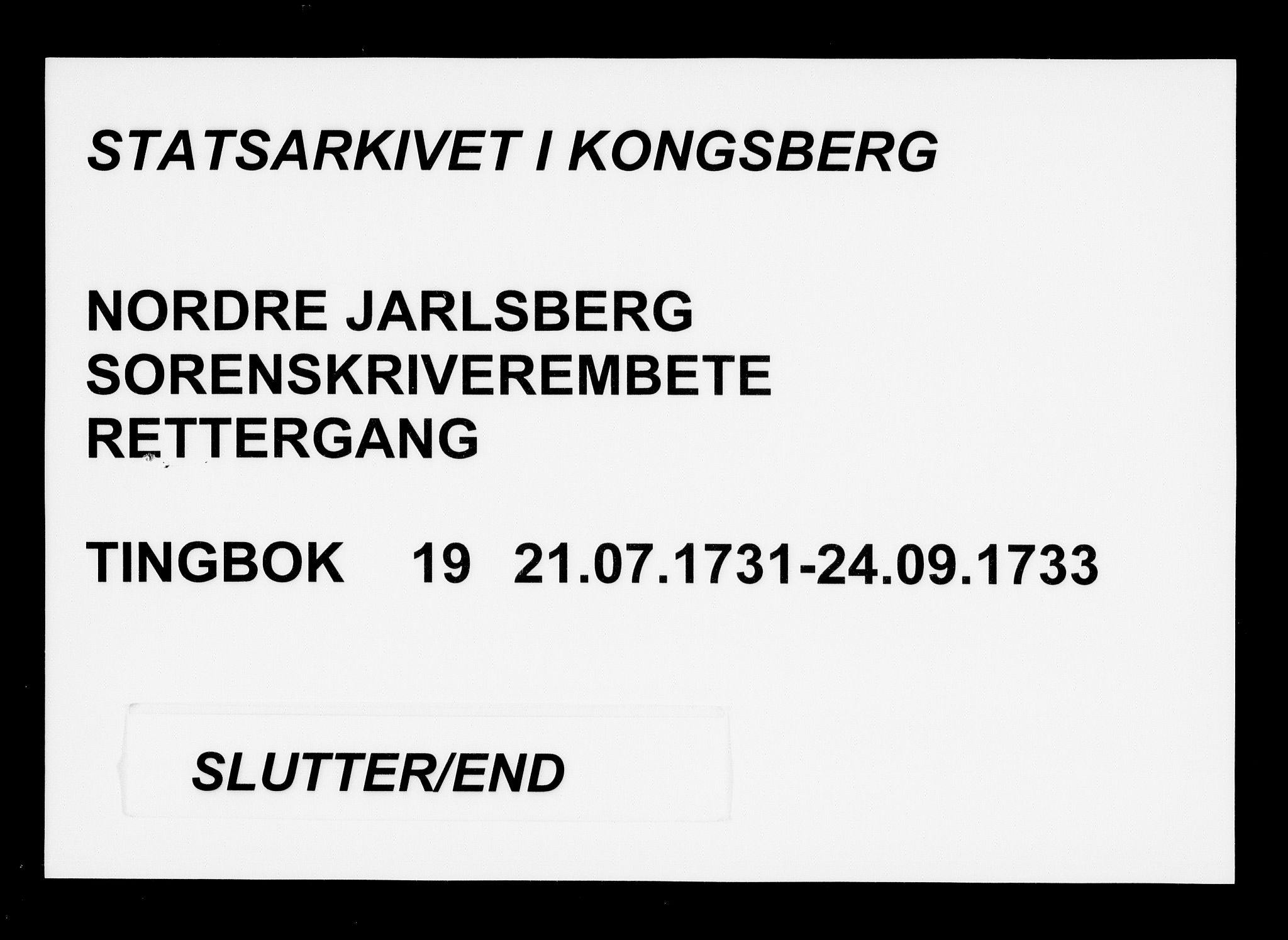 Nordre Jarlsberg sorenskriveri, AV/SAKO-A-80/F/Fa/Faa/L0019: Tingbok, 1731-1733