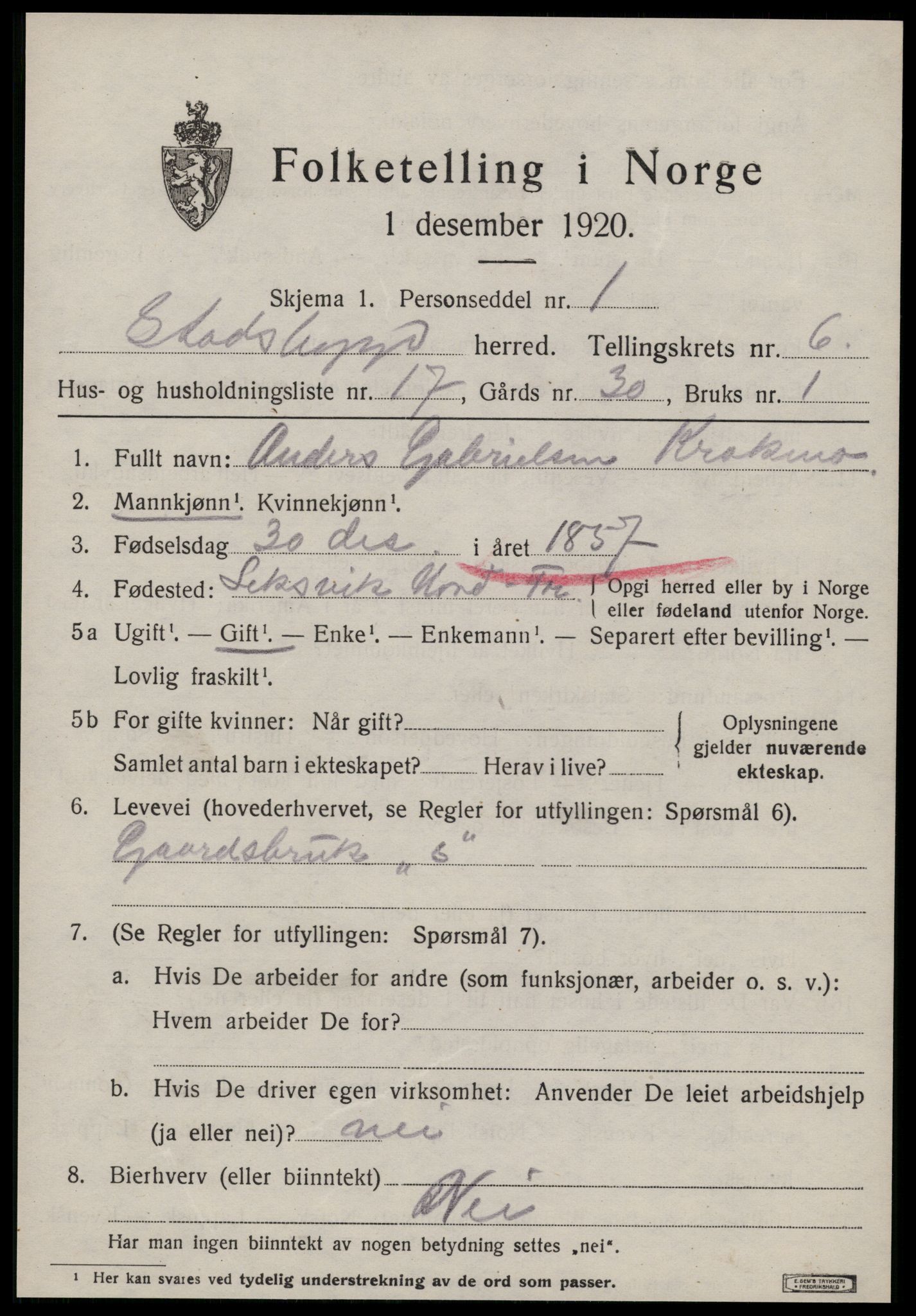 SAT, Folketelling 1920 for 1625 Stadsbygd herred, 1920, s. 3296