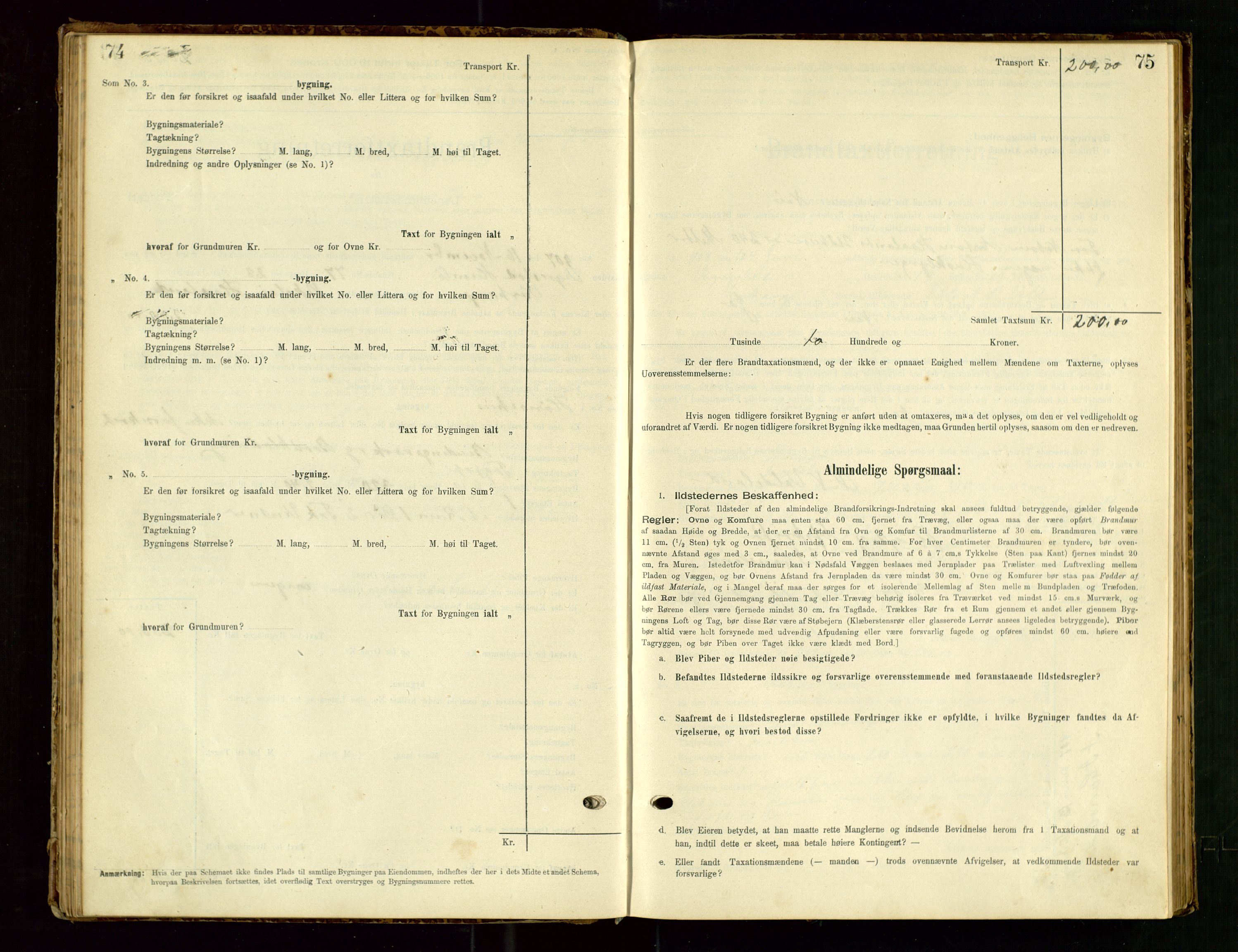 Hå lensmannskontor, SAST/A-100456/Goa/L0003: Takstprotokoll (skjema), 1895-1911, s. 74-75