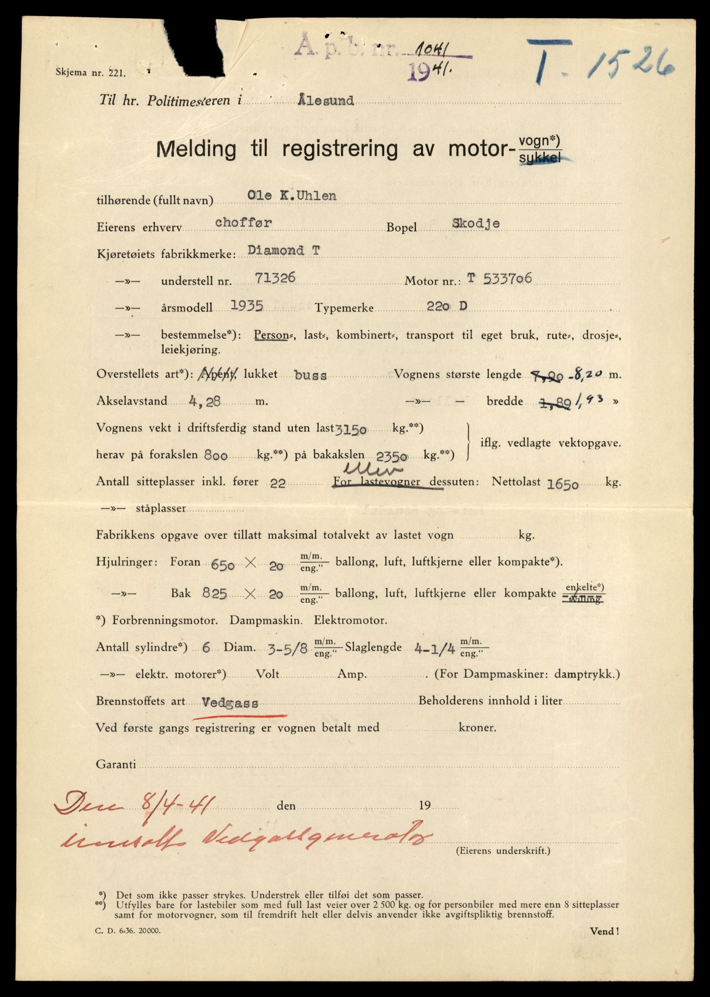 Møre og Romsdal vegkontor - Ålesund trafikkstasjon, AV/SAT-A-4099/F/Fe/L0034: Registreringskort for kjøretøy T 12500 - T 12652, 1927-1998, s. 2850