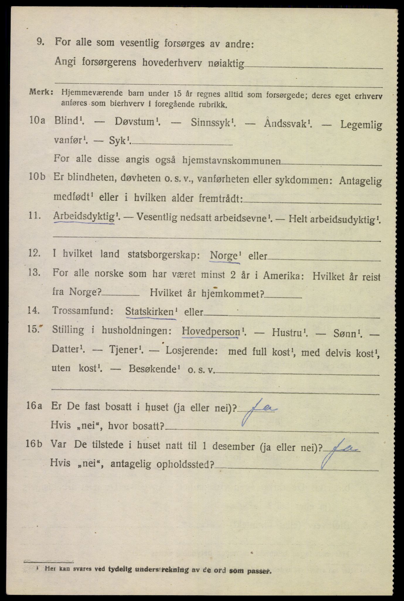 SAK, Folketelling 1920 for 1039 Herad herred, 1920, s. 1305