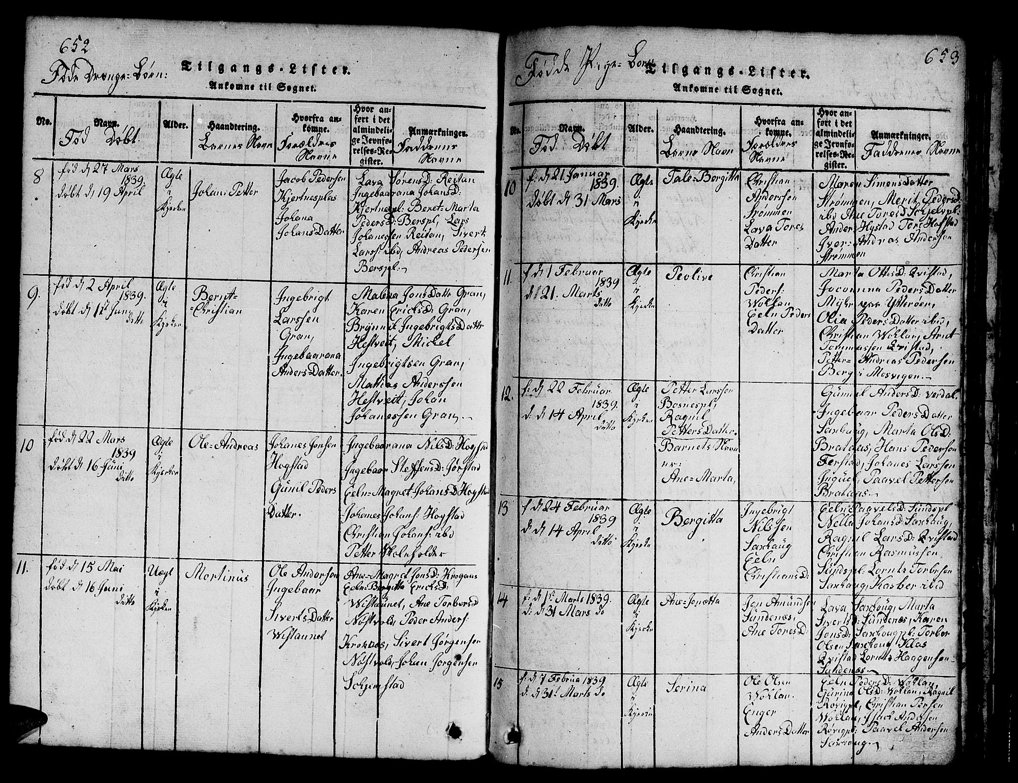 Ministerialprotokoller, klokkerbøker og fødselsregistre - Nord-Trøndelag, AV/SAT-A-1458/730/L0298: Klokkerbok nr. 730C01, 1816-1849, s. 652-653