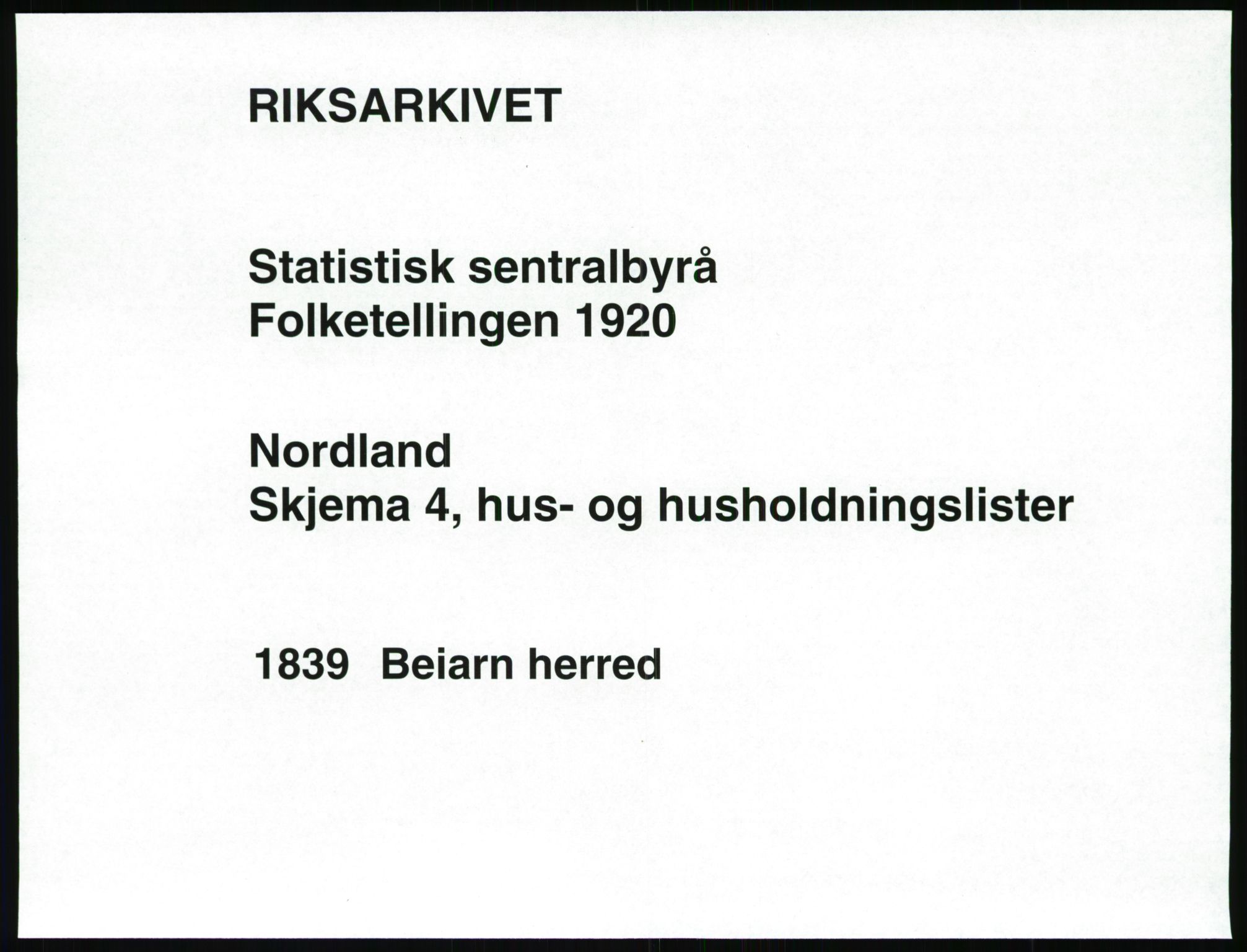 SAT, Folketelling 1920 for 1839 Beiarn herred, 1920, s. 36