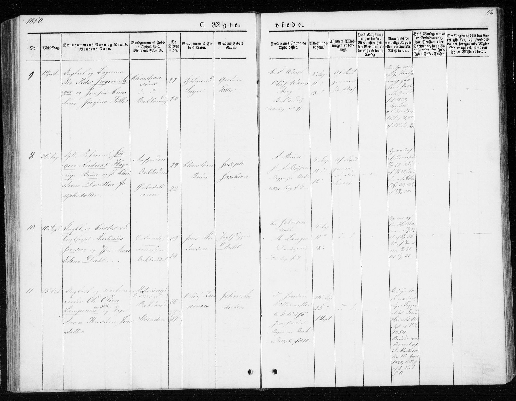 Ministerialprotokoller, klokkerbøker og fødselsregistre - Sør-Trøndelag, SAT/A-1456/604/L0183: Ministerialbok nr. 604A04, 1841-1850, s. 116