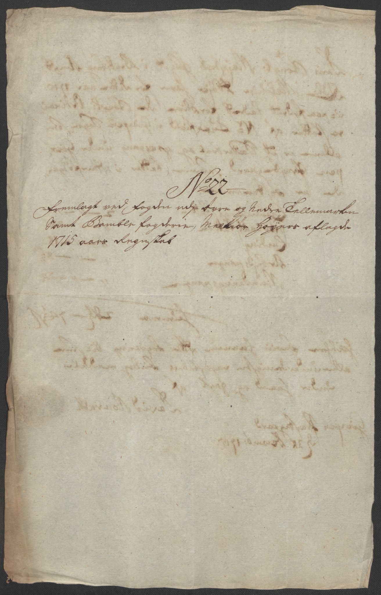 Rentekammeret inntil 1814, Reviderte regnskaper, Fogderegnskap, AV/RA-EA-4092/R36/L2127: Fogderegnskap Øvre og Nedre Telemark og Bamble, 1715, s. 246