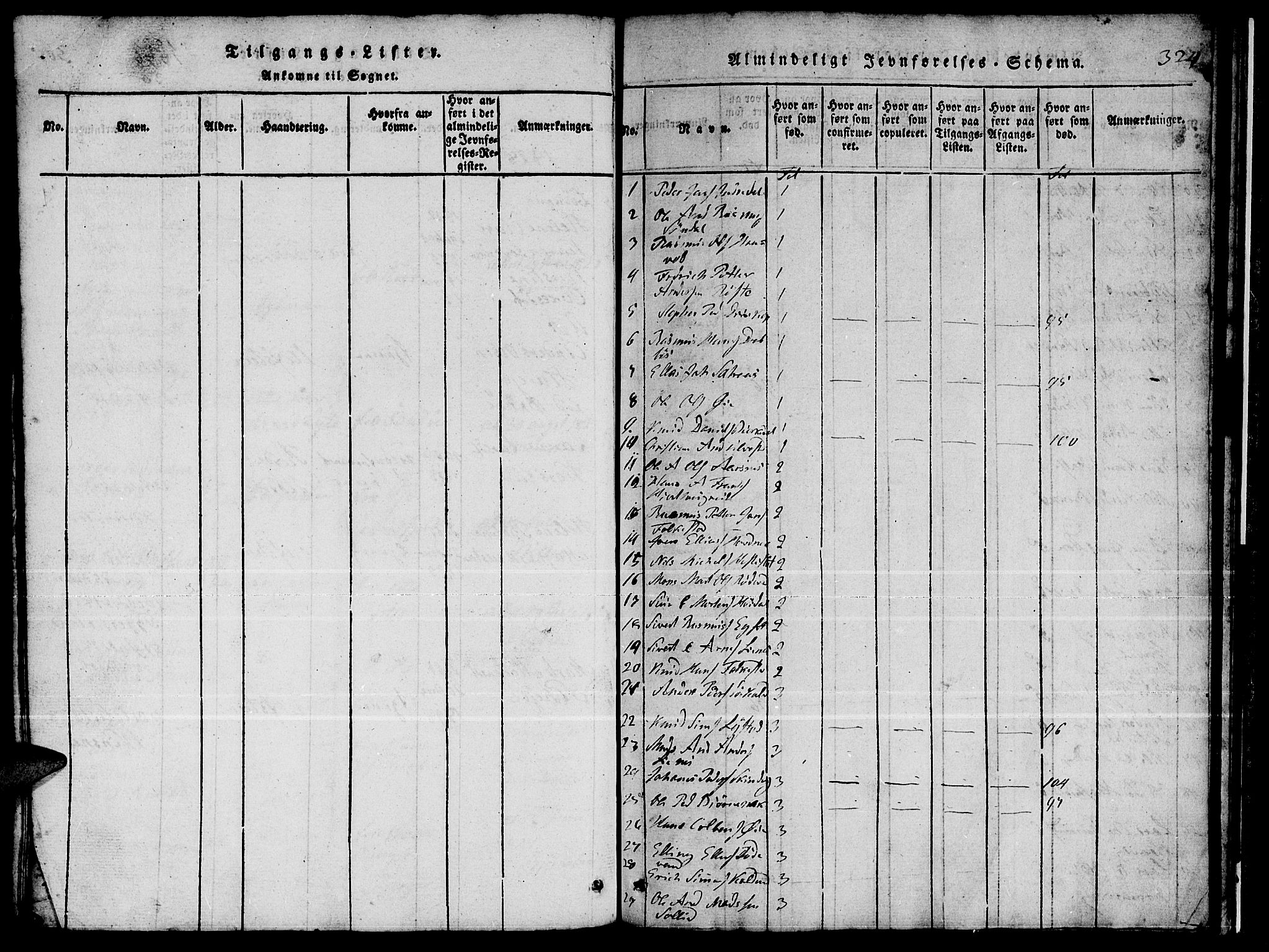 Ministerialprotokoller, klokkerbøker og fødselsregistre - Møre og Romsdal, SAT/A-1454/511/L0155: Klokkerbok nr. 511C01, 1817-1829, s. 324