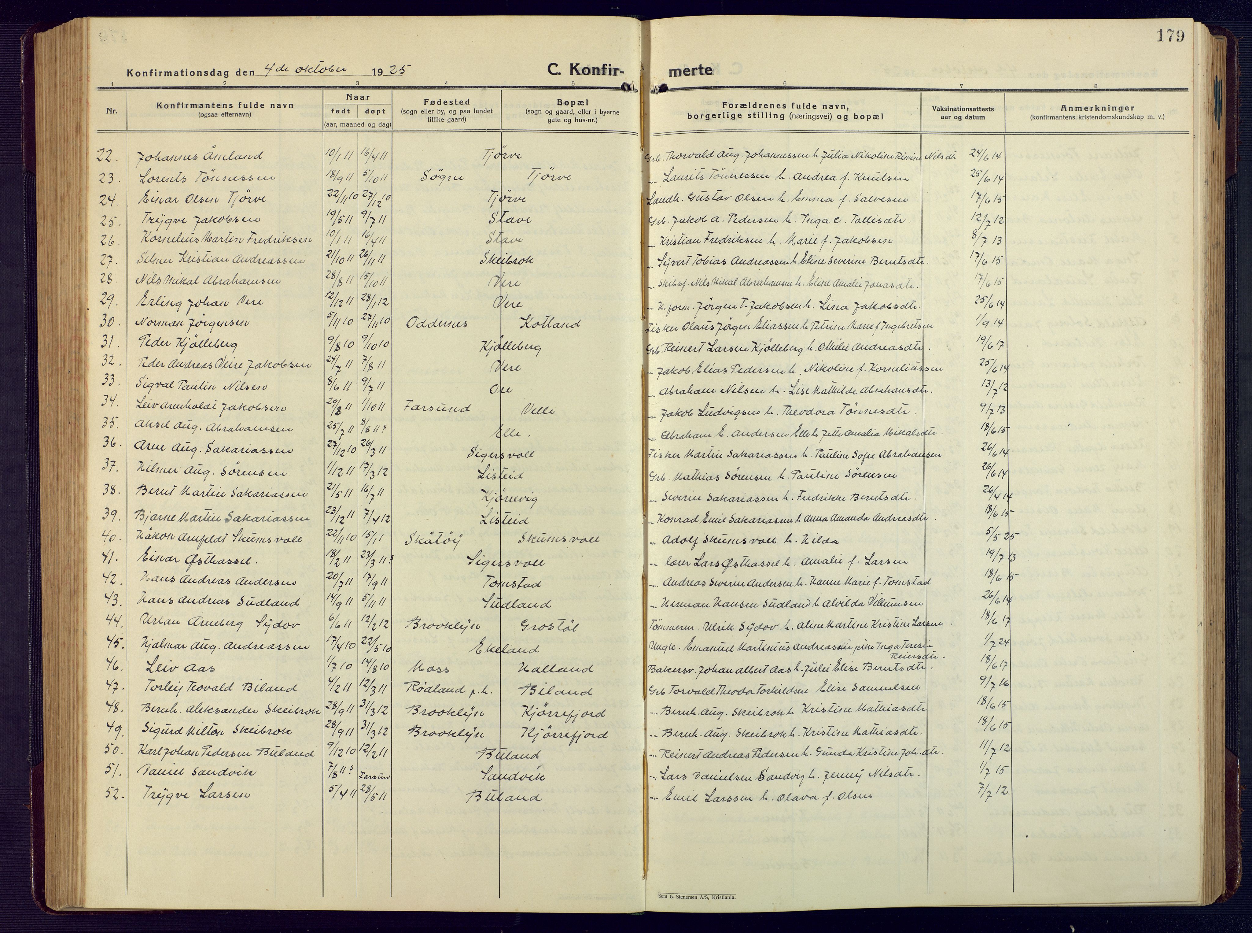 Lista sokneprestkontor, AV/SAK-1111-0027/F/Fb/L0006: Klokkerbok nr. B 6, 1924-1947, s. 179