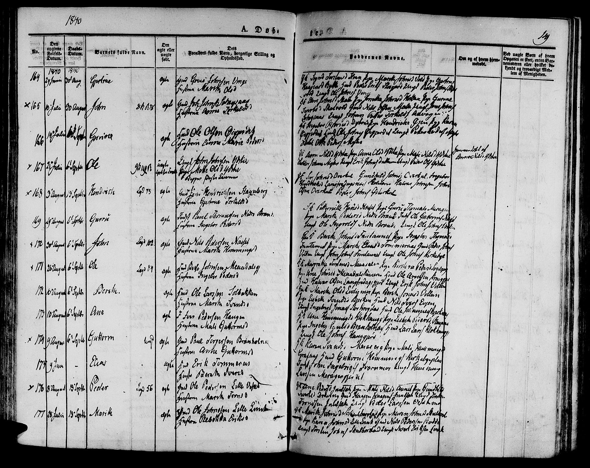 Ministerialprotokoller, klokkerbøker og fødselsregistre - Nord-Trøndelag, AV/SAT-A-1458/709/L0071: Ministerialbok nr. 709A11, 1833-1844, s. 149