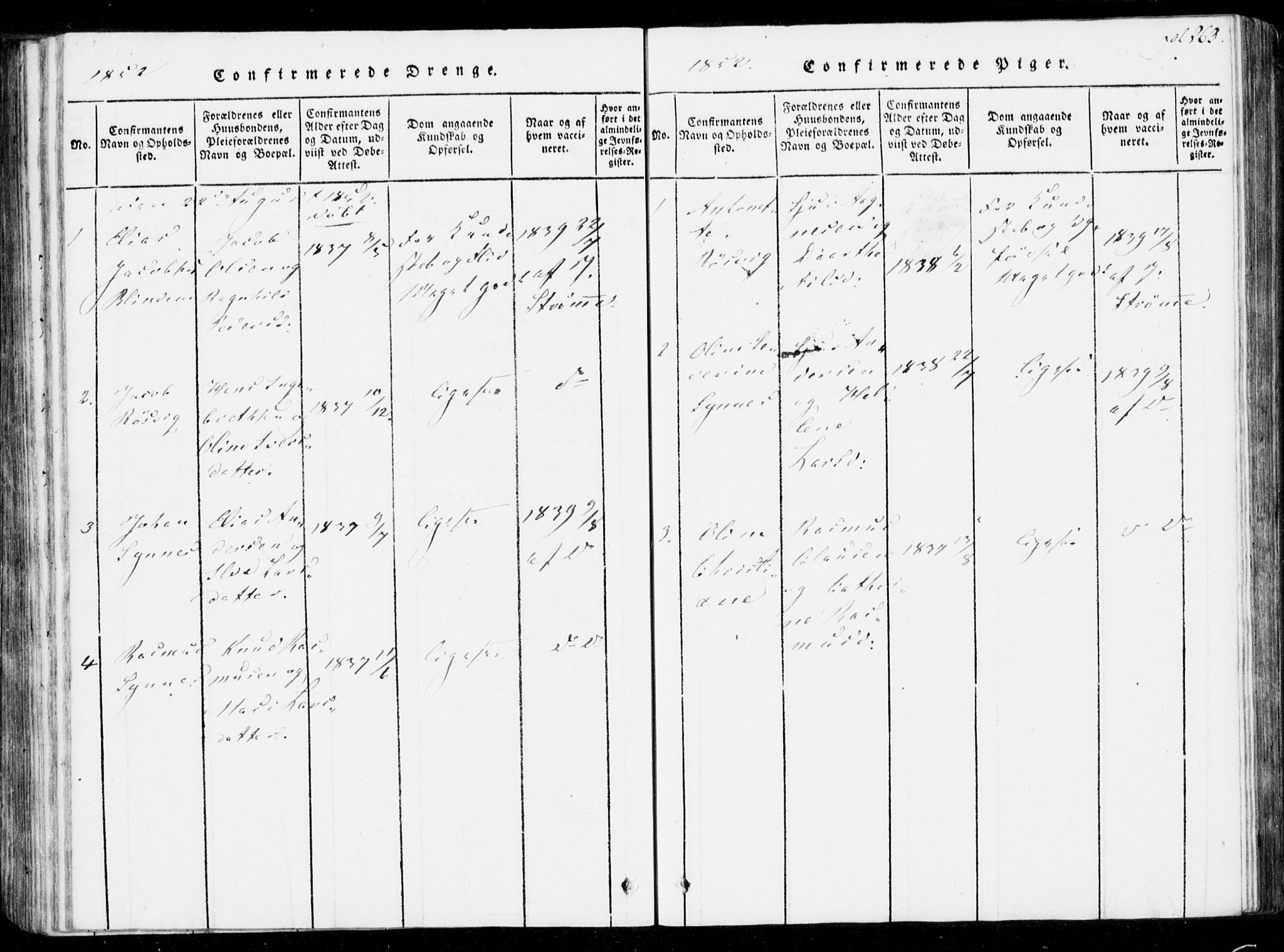 Ministerialprotokoller, klokkerbøker og fødselsregistre - Møre og Romsdal, SAT/A-1454/537/L0517: Ministerialbok nr. 537A01, 1818-1862, s. 263