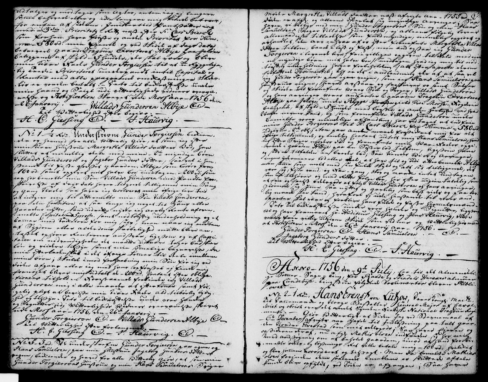 Moss sorenskriveri, SAO/A-10168: Pantebok nr. 2, 1754-1777, s. 67