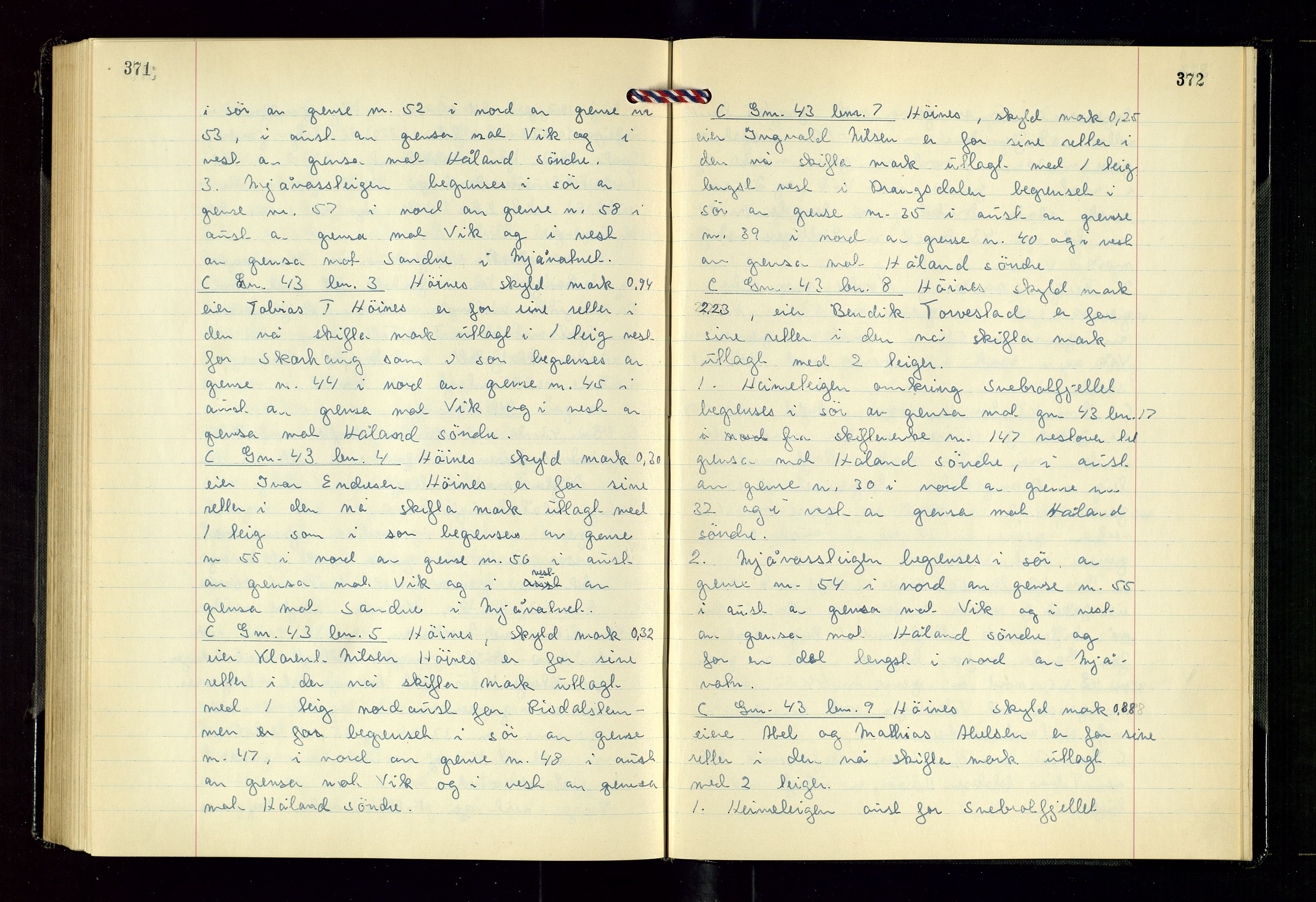 Nord-Rogaland jordskifterett, AV/SAST-A-102427/Oaa/L0006: Jordskifterettsbok nr. 27. Karmsund, 1955-1958, s. 371-372