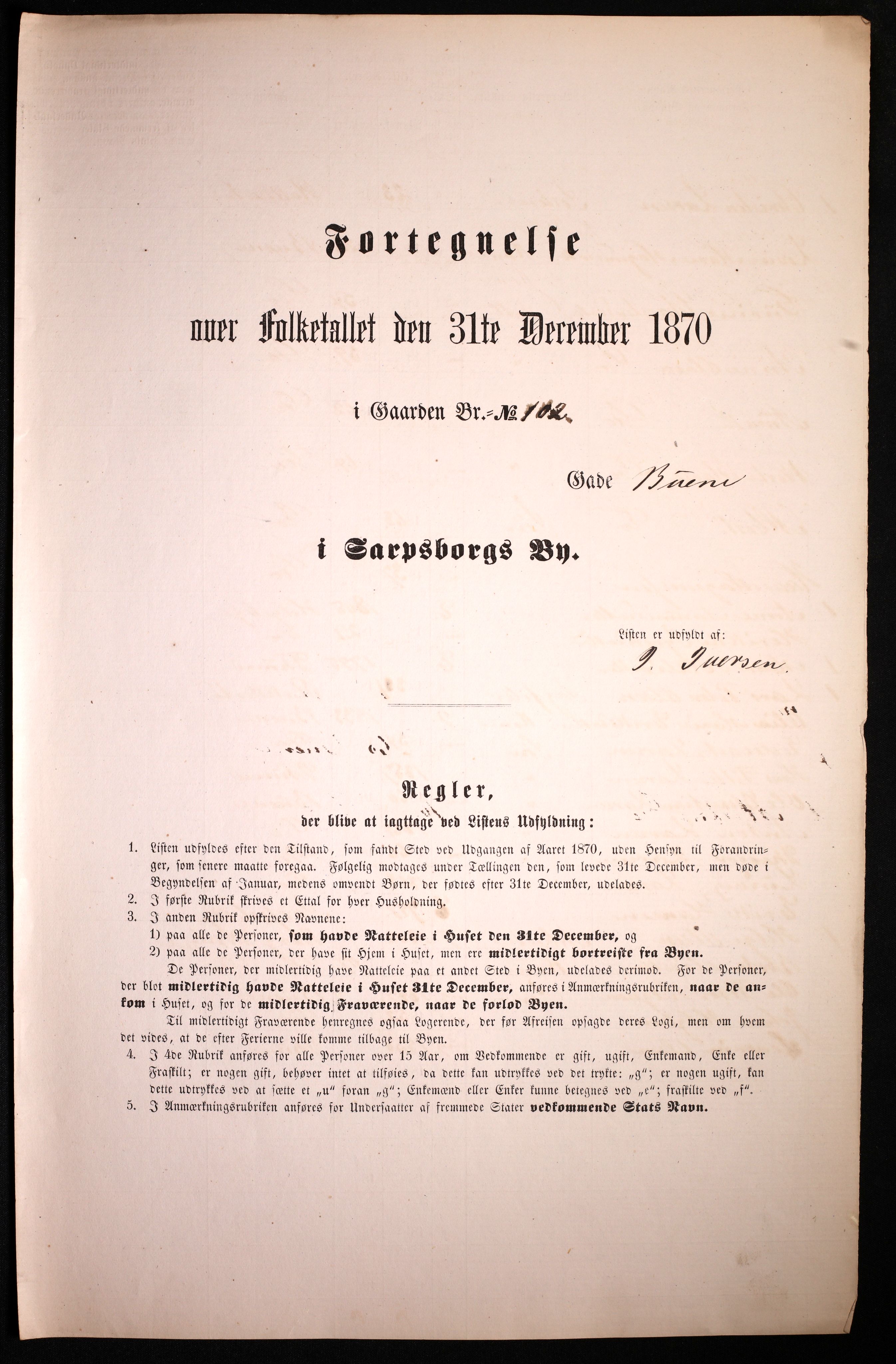 RA, Folketelling 1870 for 0102 Sarpsborg kjøpstad, 1870, s. 415