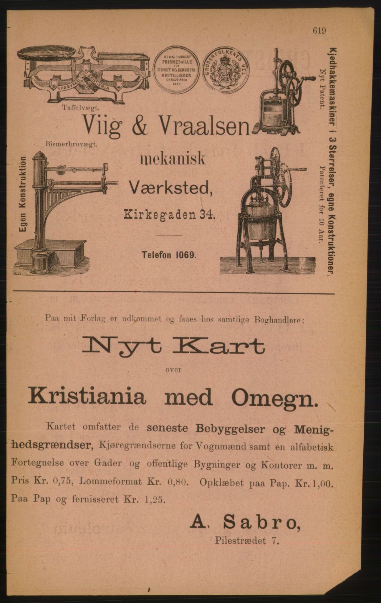 Kristiania/Oslo adressebok, PUBL/-, 1888, s. 619