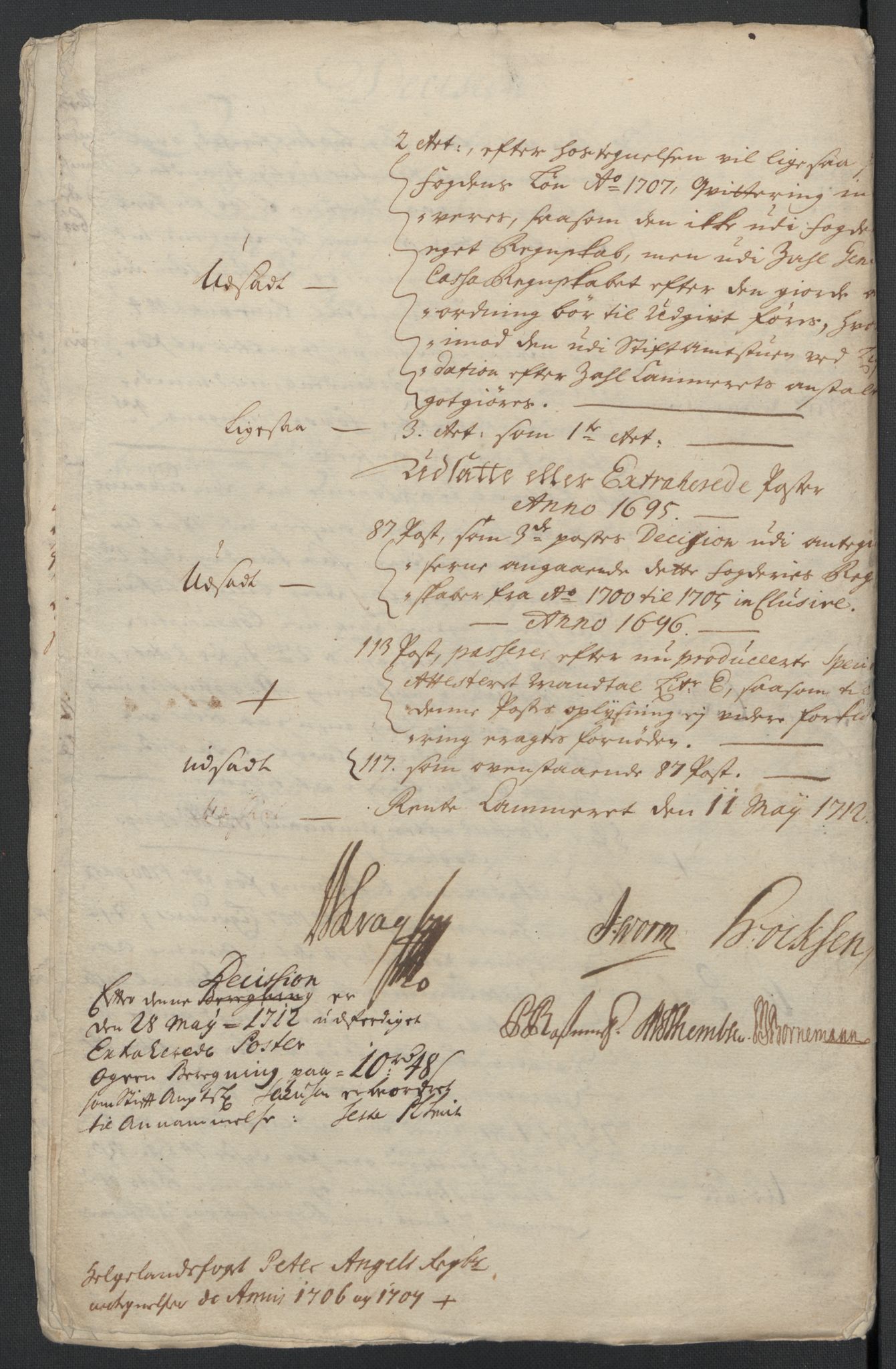 Rentekammeret inntil 1814, Reviderte regnskaper, Fogderegnskap, RA/EA-4092/R65/L4509: Fogderegnskap Helgeland, 1706-1707, s. 282