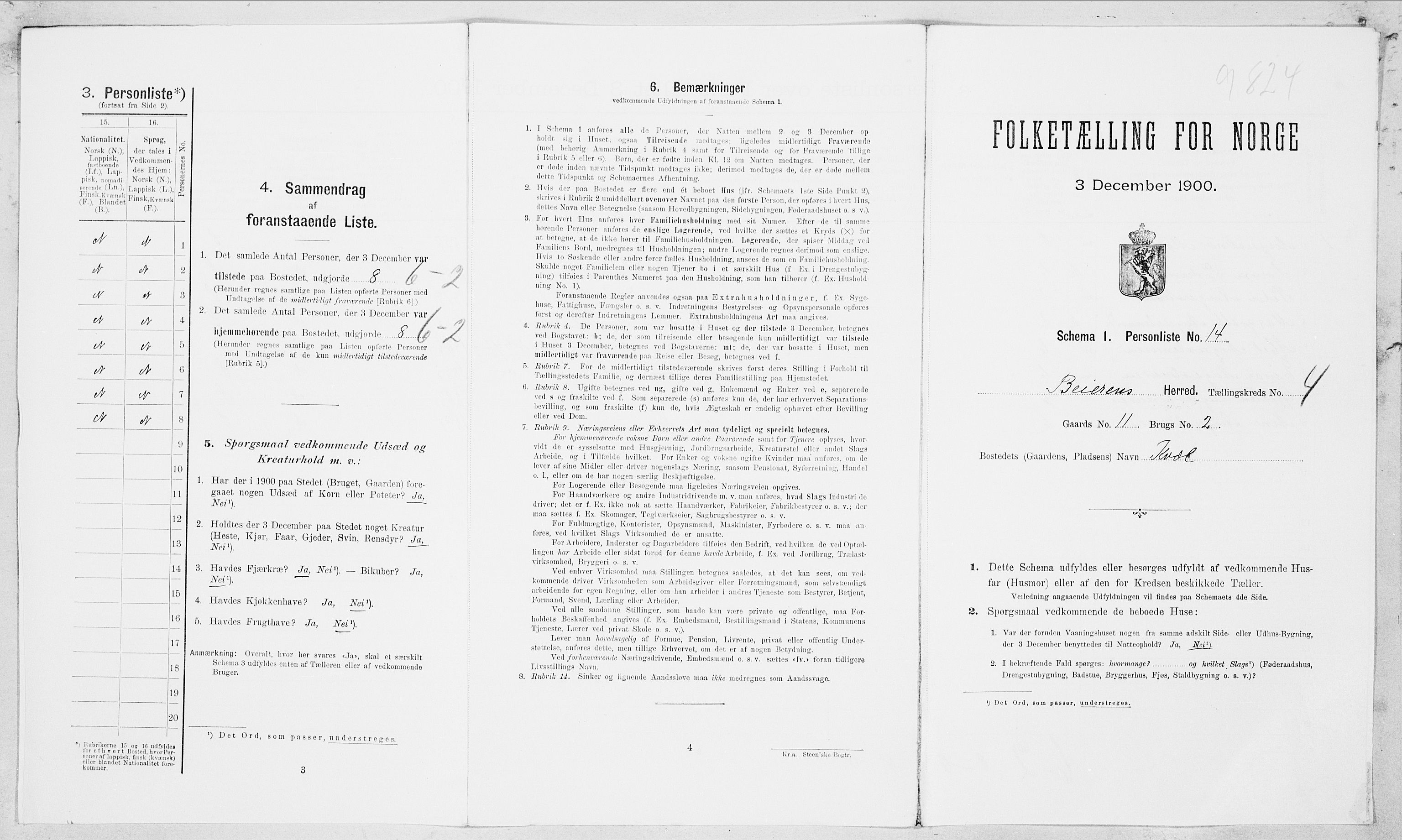 SAT, Folketelling 1900 for 1839 Beiarn herred, 1900, s. 206