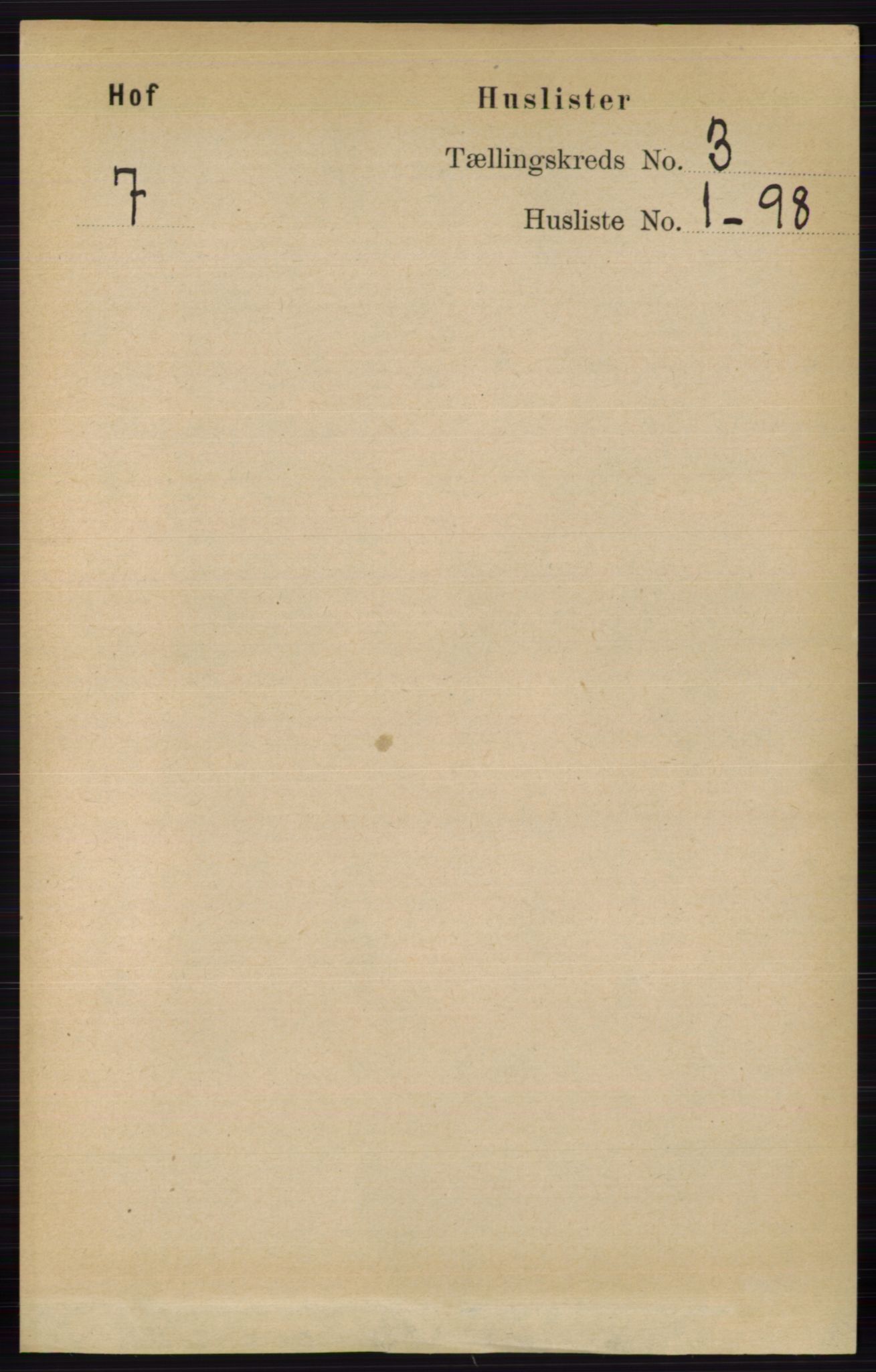 RA, Folketelling 1891 for 0424 Hof herred, 1891, s. 741