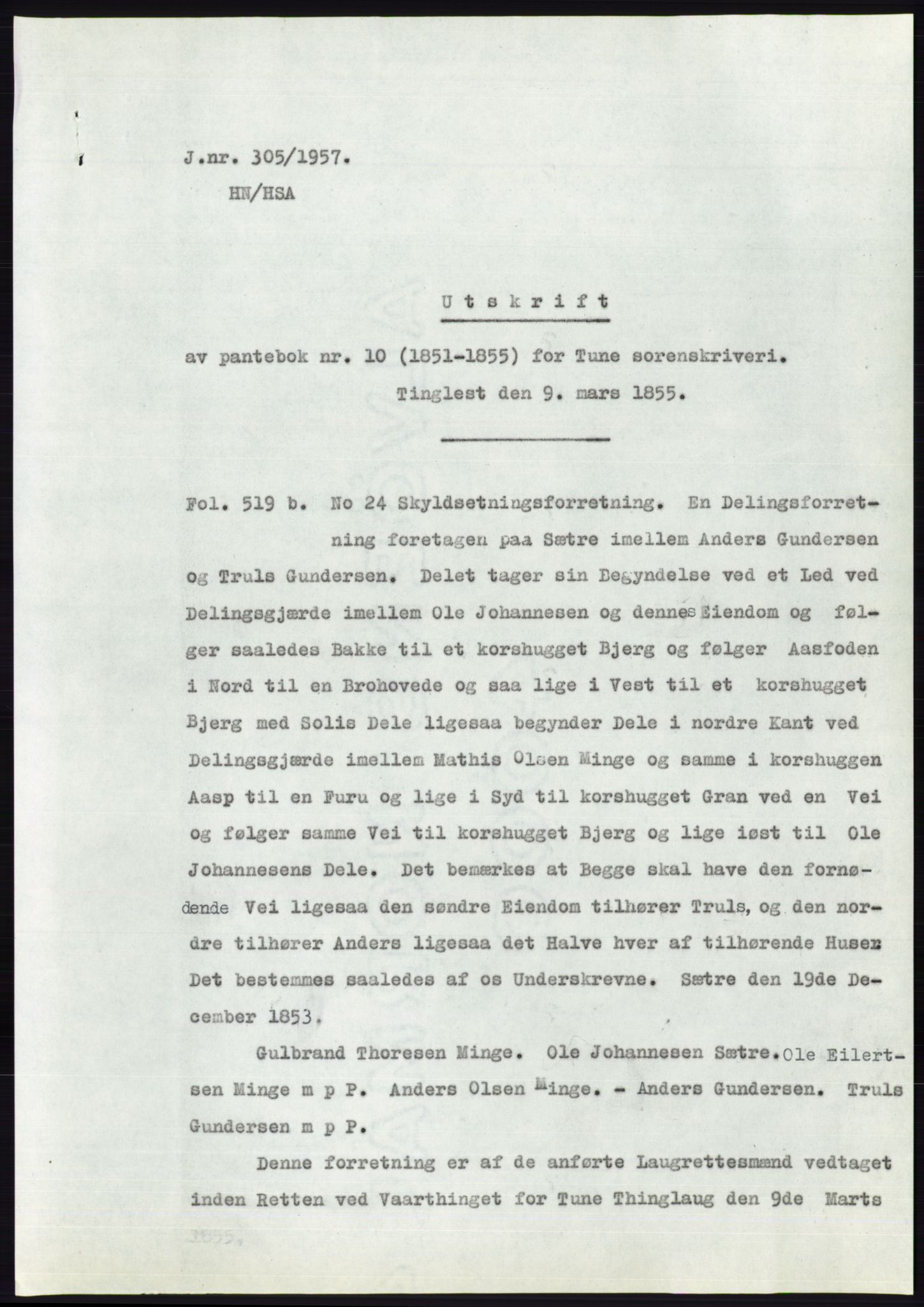Statsarkivet i Oslo, SAO/A-10621/Z/Zd/L0006: Avskrifter, j.nr 5-792/1957, 1957, s. 96