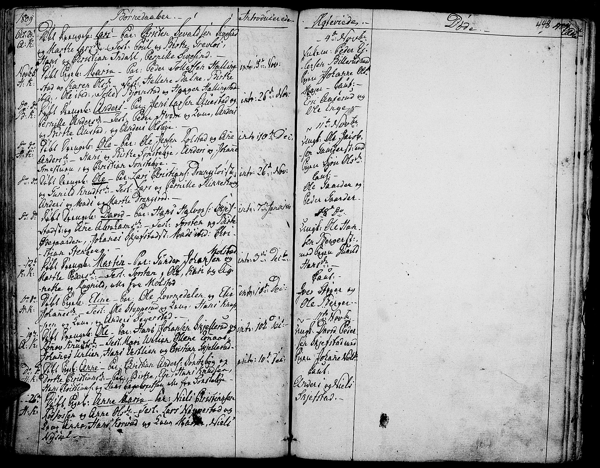 Toten prestekontor, AV/SAH-PREST-102/H/Ha/Haa/L0007: Ministerialbok nr. 7, 1794-1809, s. 448