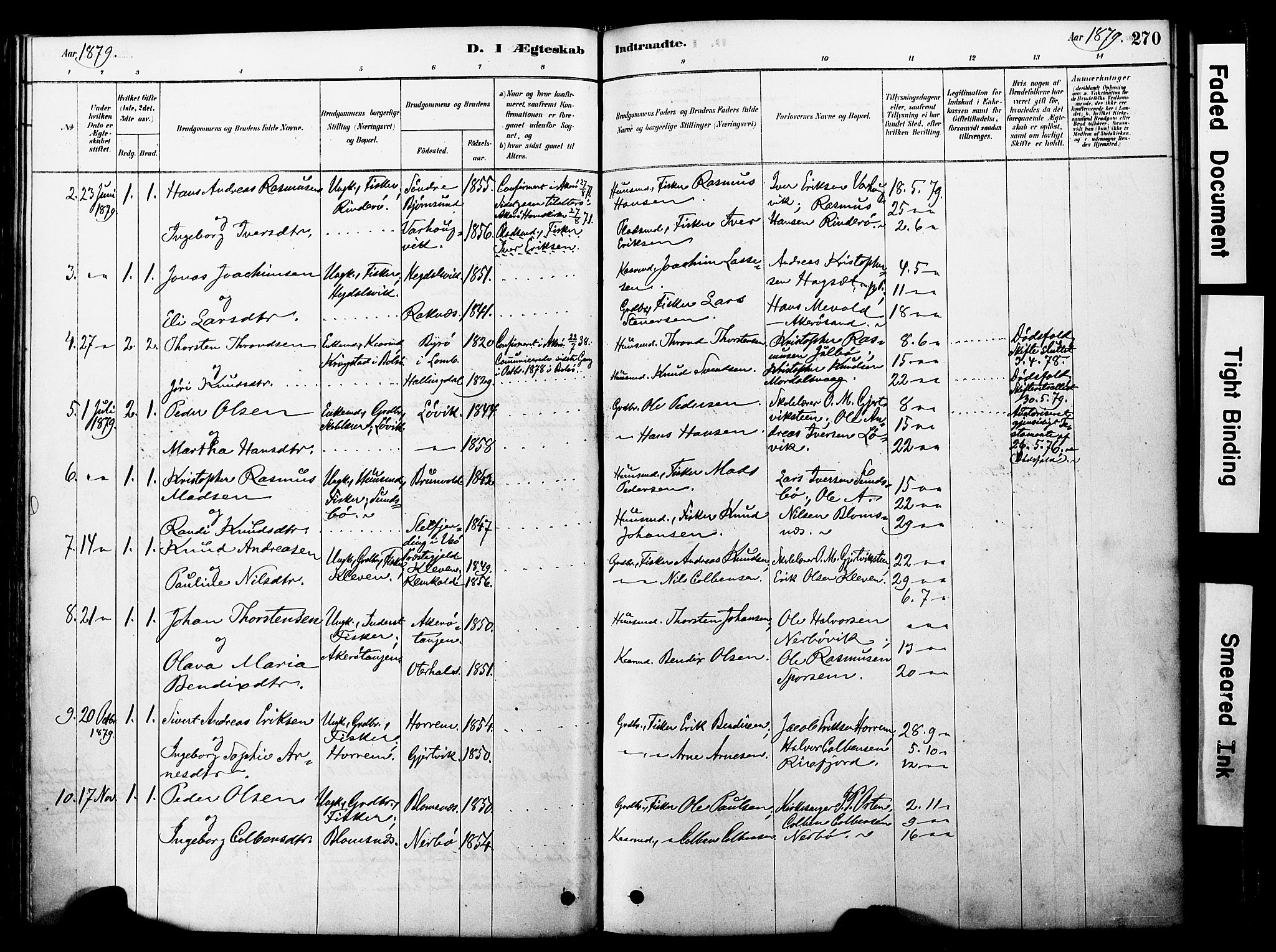 Ministerialprotokoller, klokkerbøker og fødselsregistre - Møre og Romsdal, AV/SAT-A-1454/560/L0721: Ministerialbok nr. 560A05, 1878-1917, s. 270