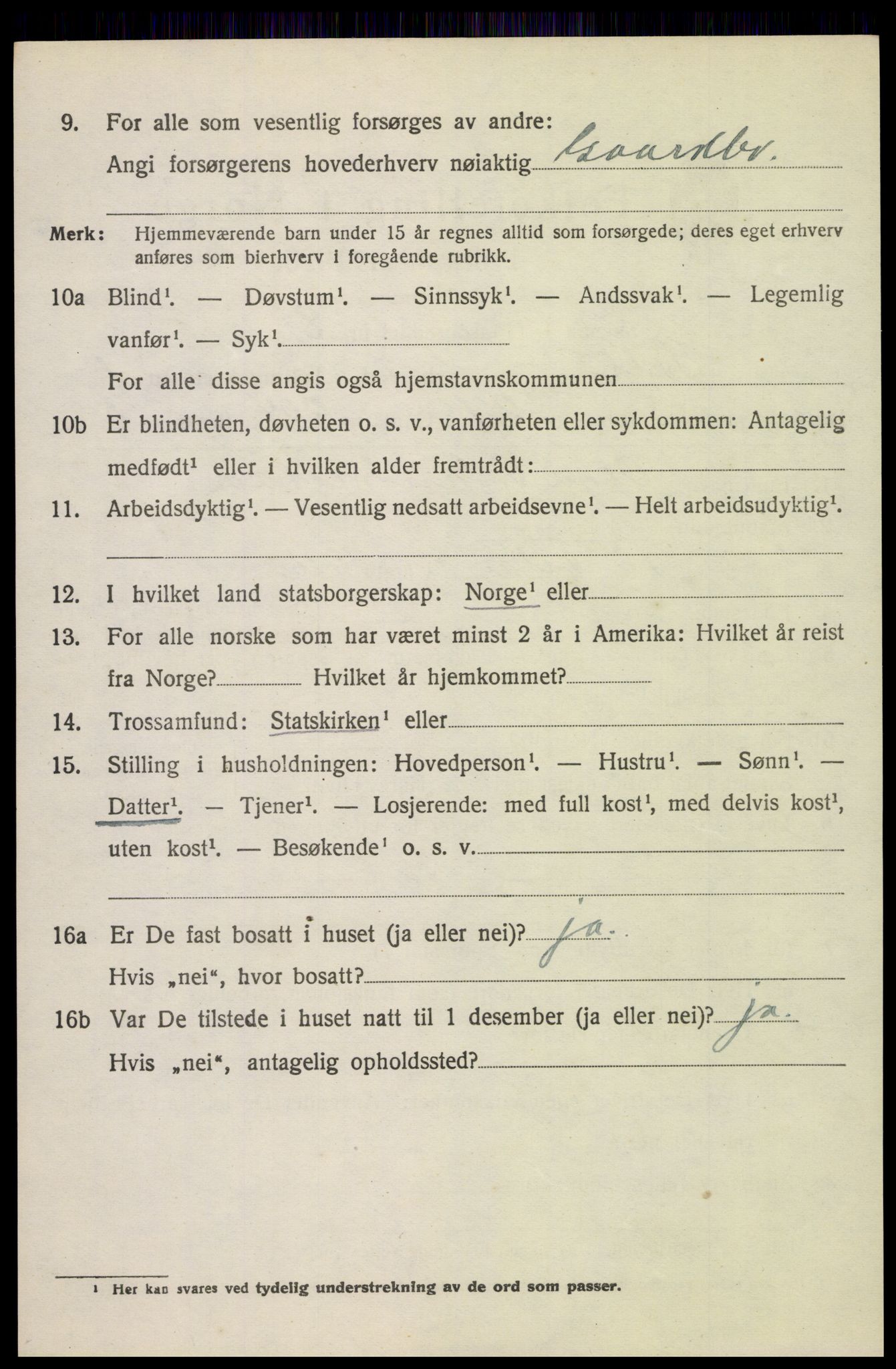 SAH, Folketelling 1920 for 0517 Sel herred, 1920, s. 1101