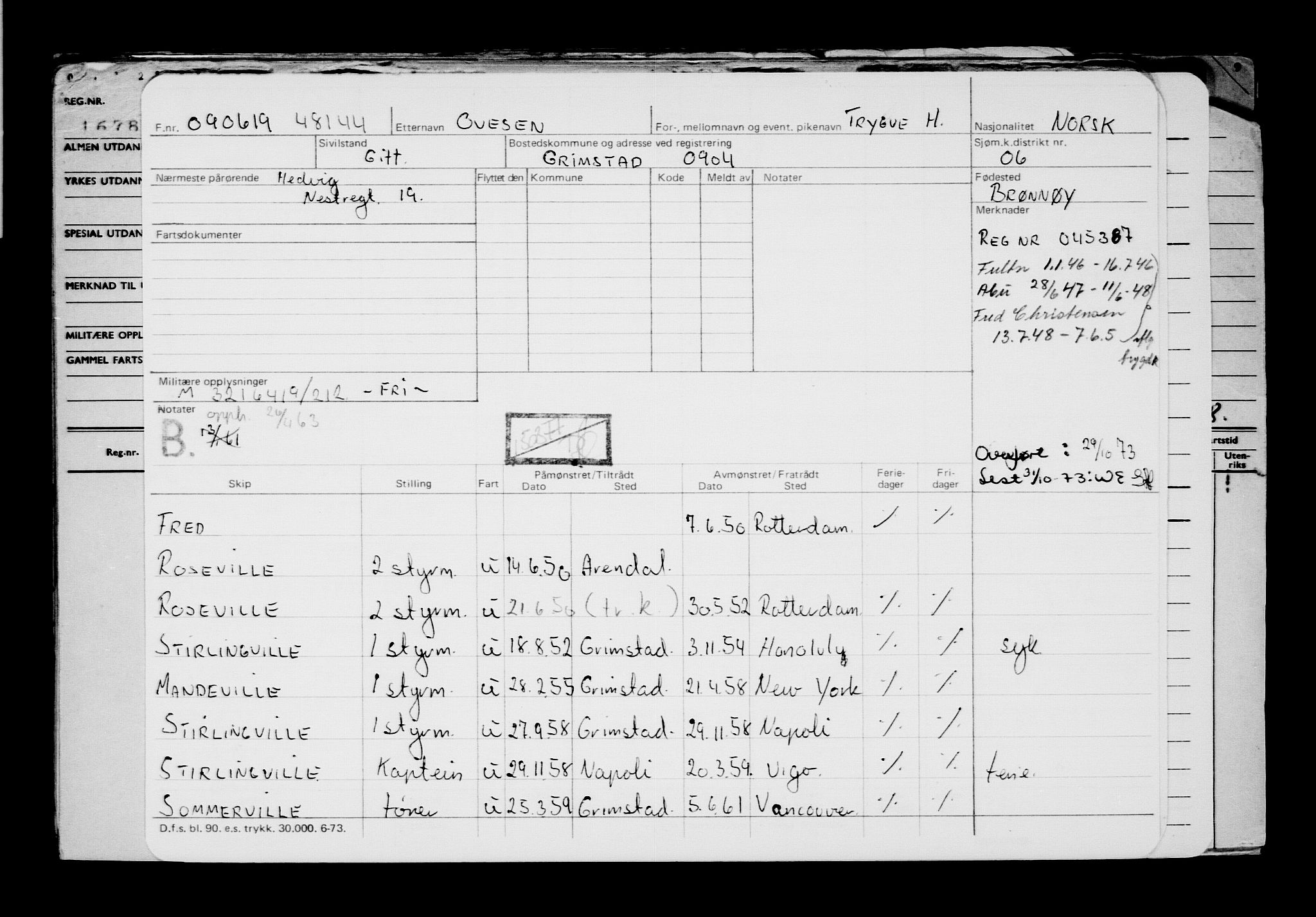 Direktoratet for sjømenn, AV/RA-S-3545/G/Gb/L0169: Hovedkort, 1919, s. 445