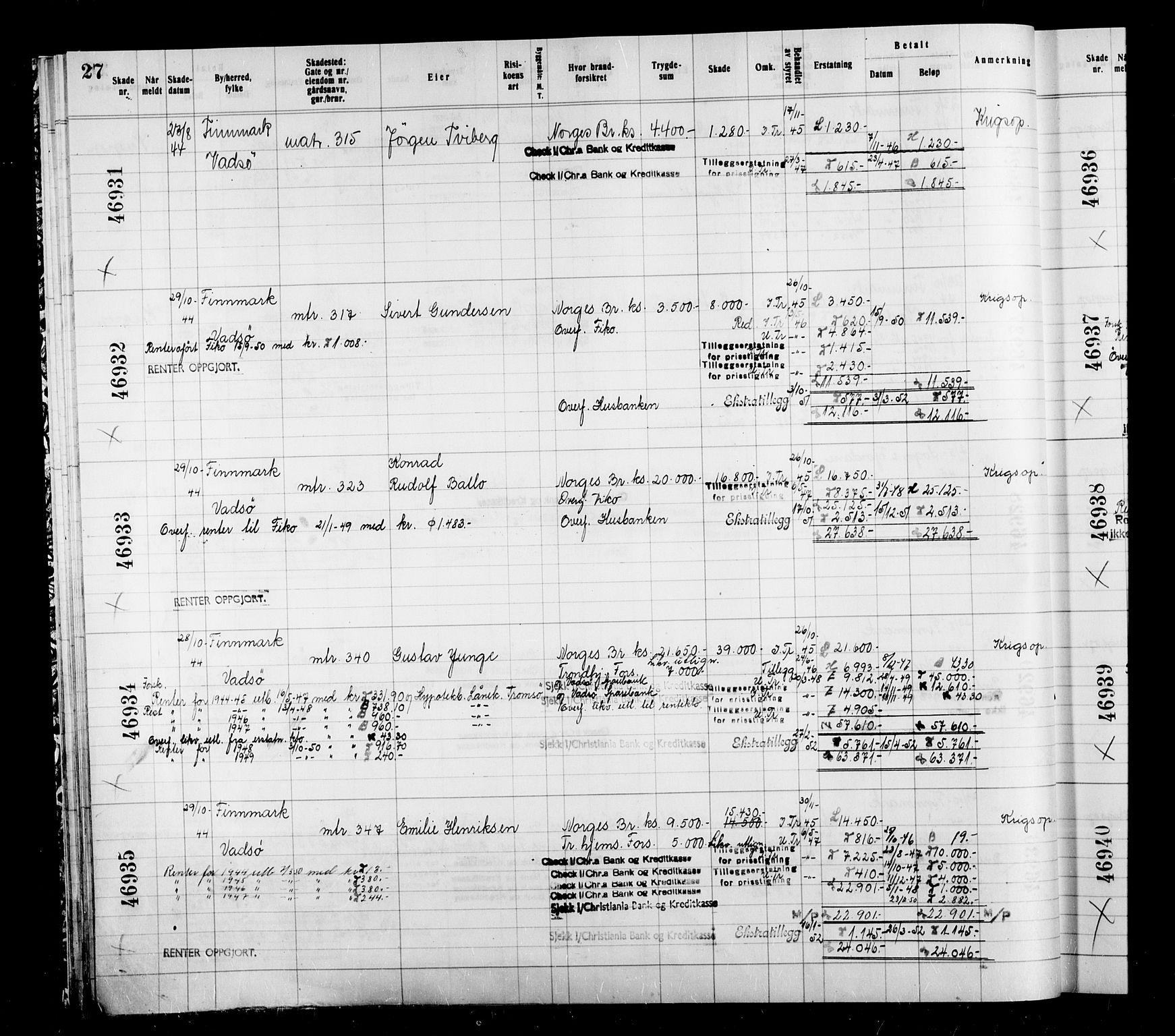 Krigsskadetrygdene for bygninger og løsøre, AV/RA-S-1548/V/L0039: Bygning, branntrygdet., 1940-1945, s. 27