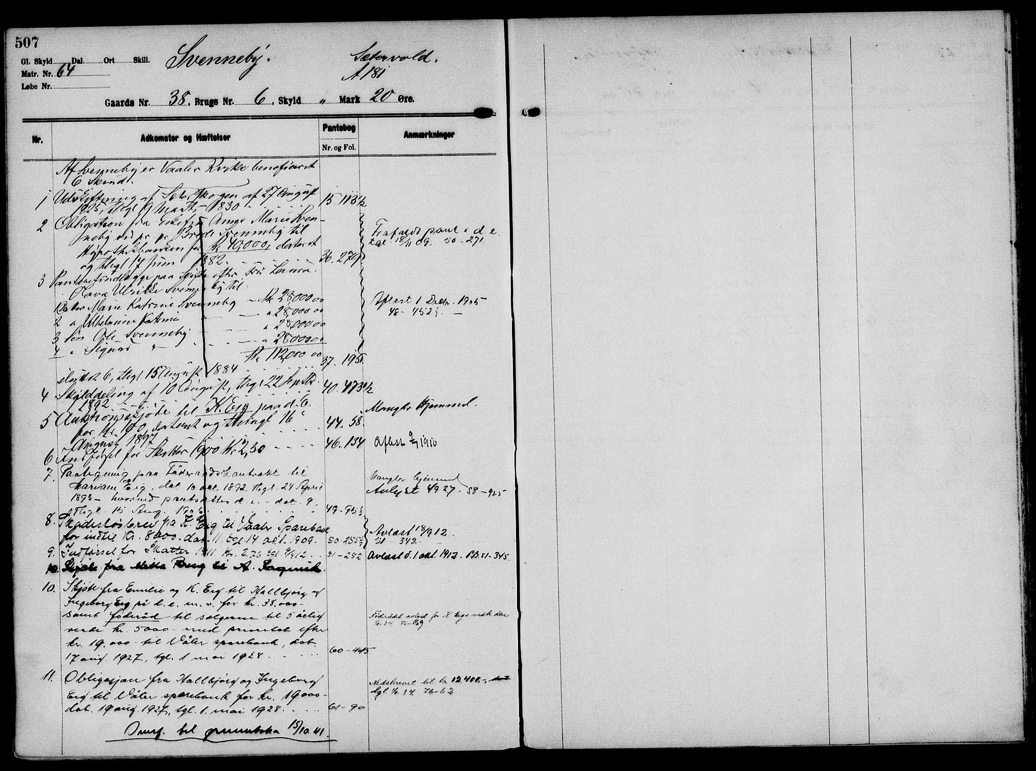 Solør tingrett, AV/SAH-TING-008/H/Ha/Hak/L0002: Panteregister nr. II, 1900-1935, s. 507