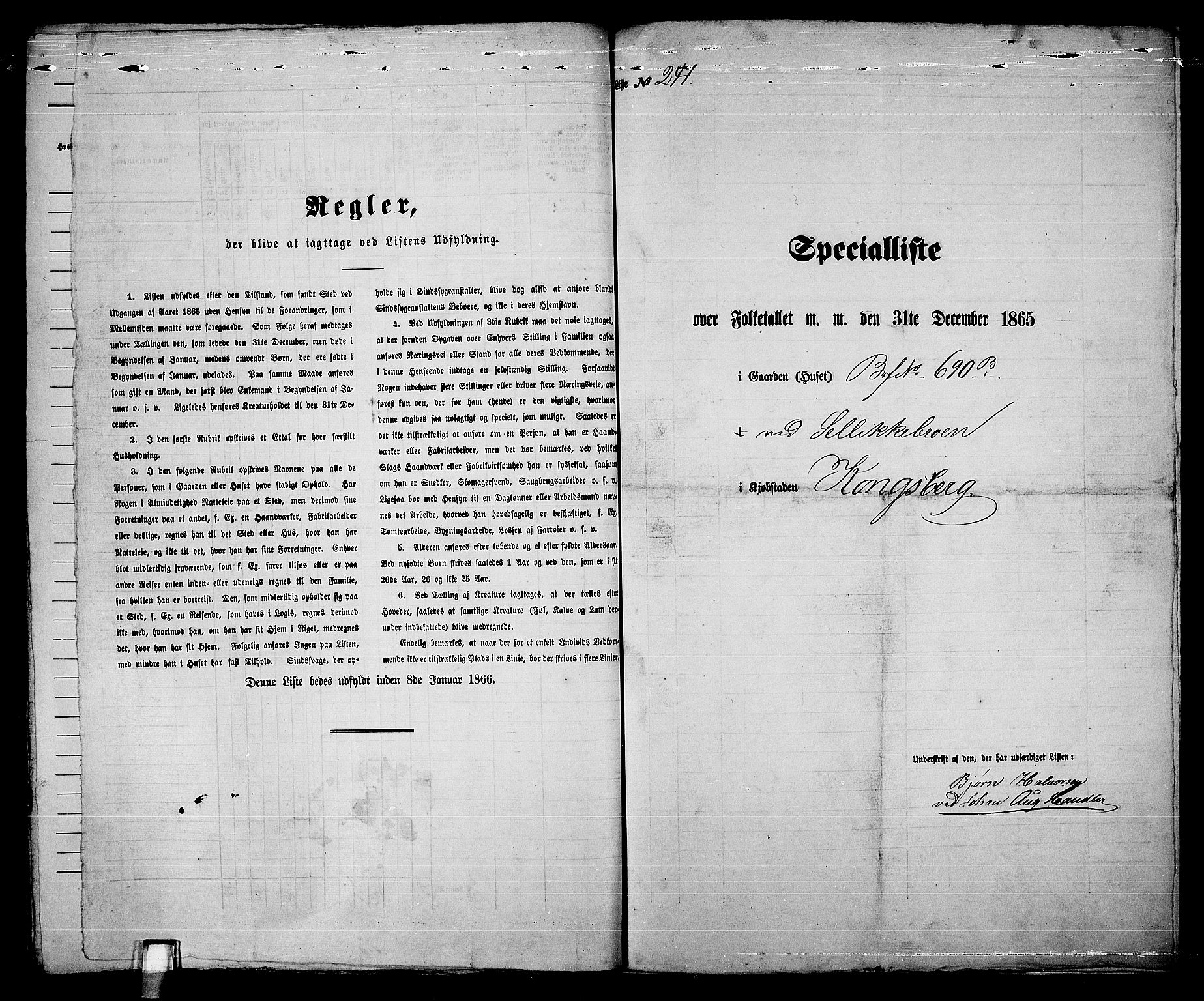 RA, Folketelling 1865 for 0604B Kongsberg prestegjeld, Kongsberg kjøpstad, 1865, s. 506