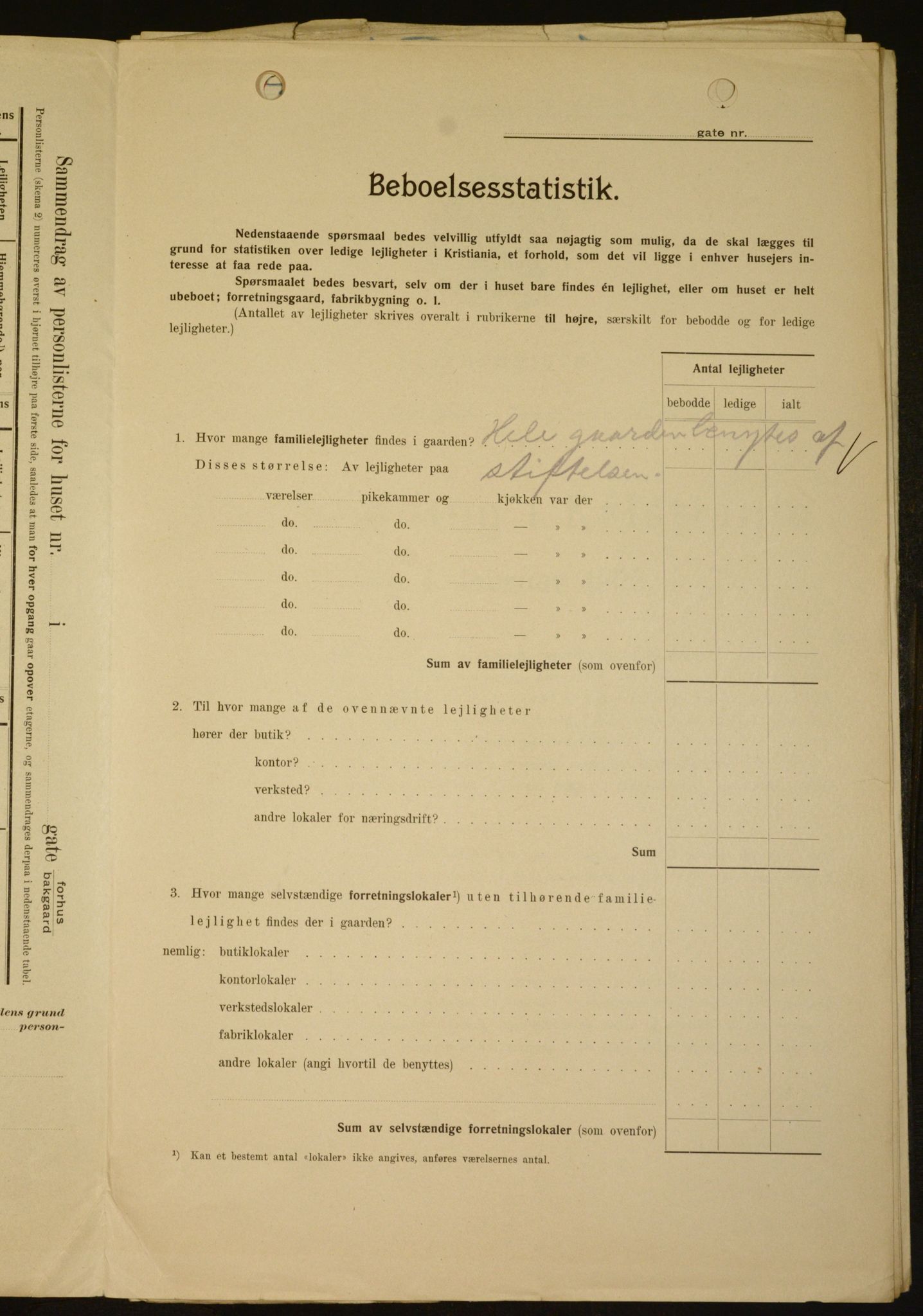 OBA, Kommunal folketelling 1.2.1909 for Kristiania kjøpstad, 1909, s. 102843