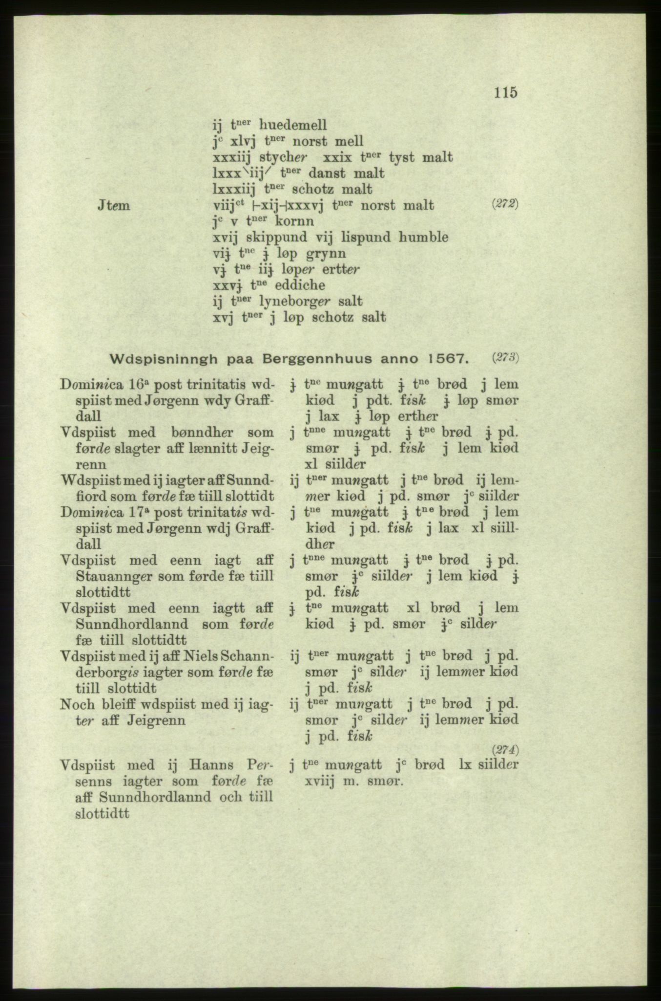 Publikasjoner utgitt av Arkivverket, PUBL/PUBL-001/C/0005: Bind 5: Rekneskap for Bergenhus len 1566-1567: B. Utgift C. Dei nordlandske lena og Finnmark D. Ekstrakt, 1566-1567, s. 115