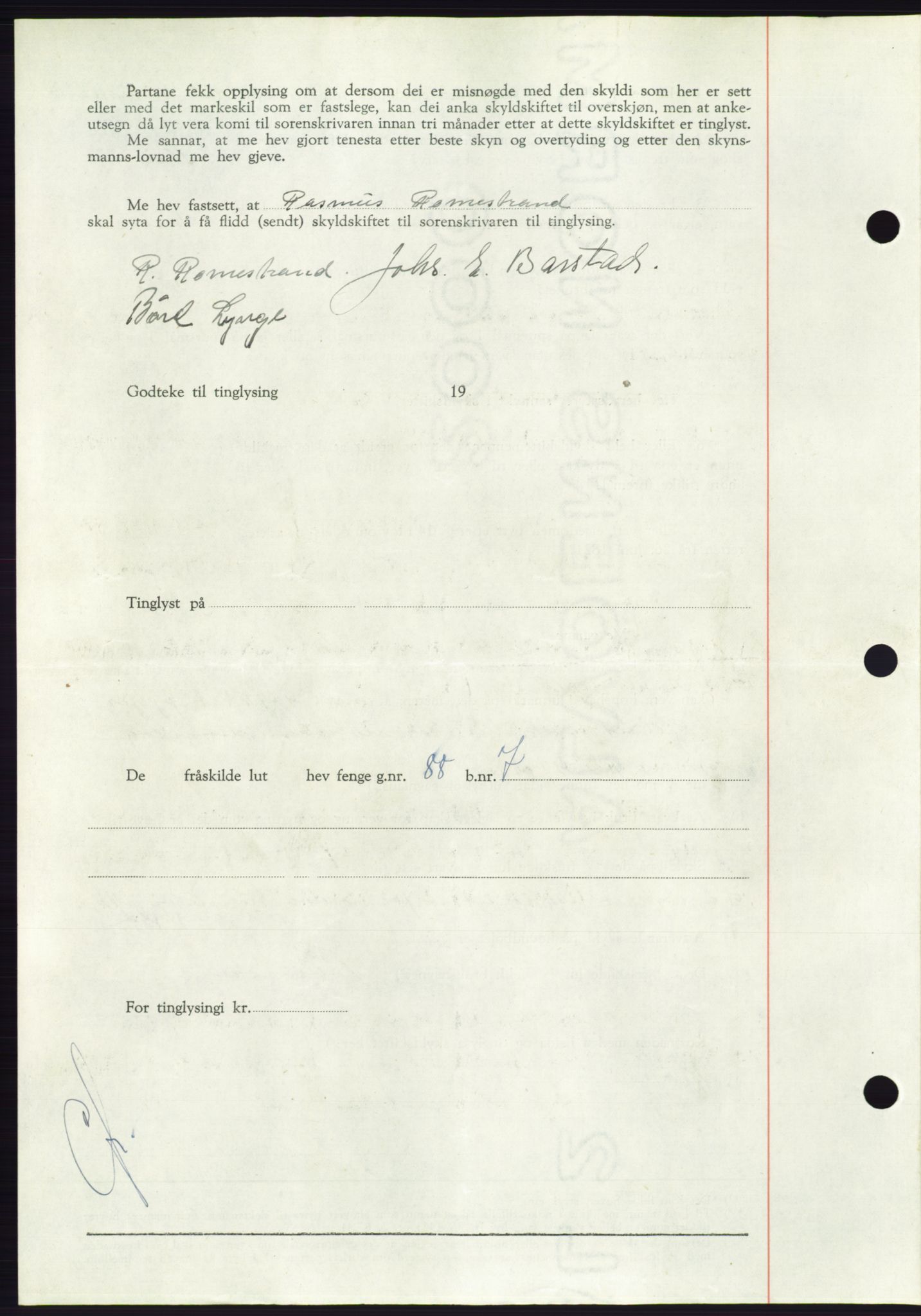 Søre Sunnmøre sorenskriveri, AV/SAT-A-4122/1/2/2C/L0085: Pantebok nr. 11A, 1949-1949, Dagboknr: 2043/1949