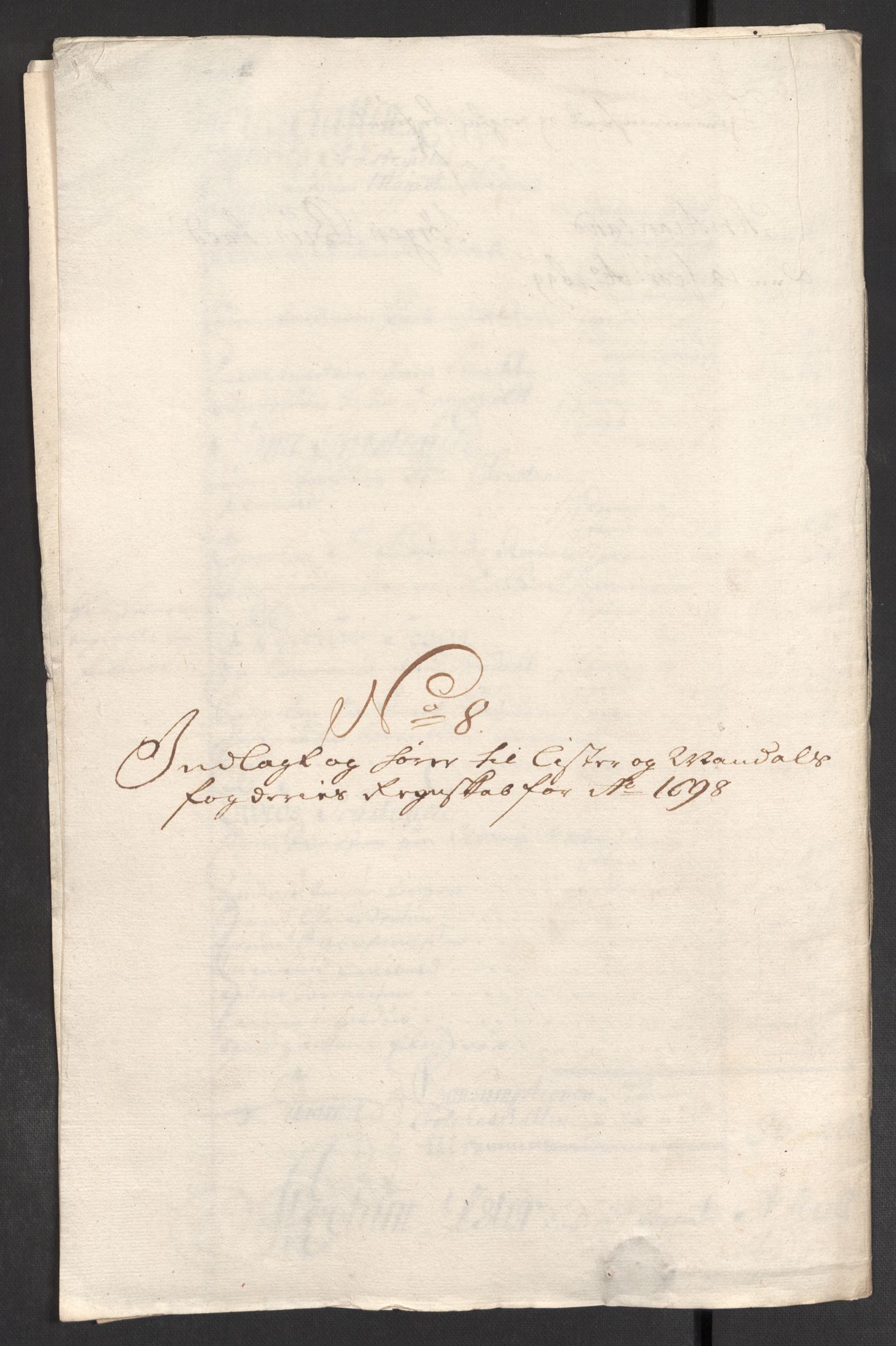 Rentekammeret inntil 1814, Reviderte regnskaper, Fogderegnskap, RA/EA-4092/R43/L2547: Fogderegnskap Lista og Mandal, 1698-1699, s. 64