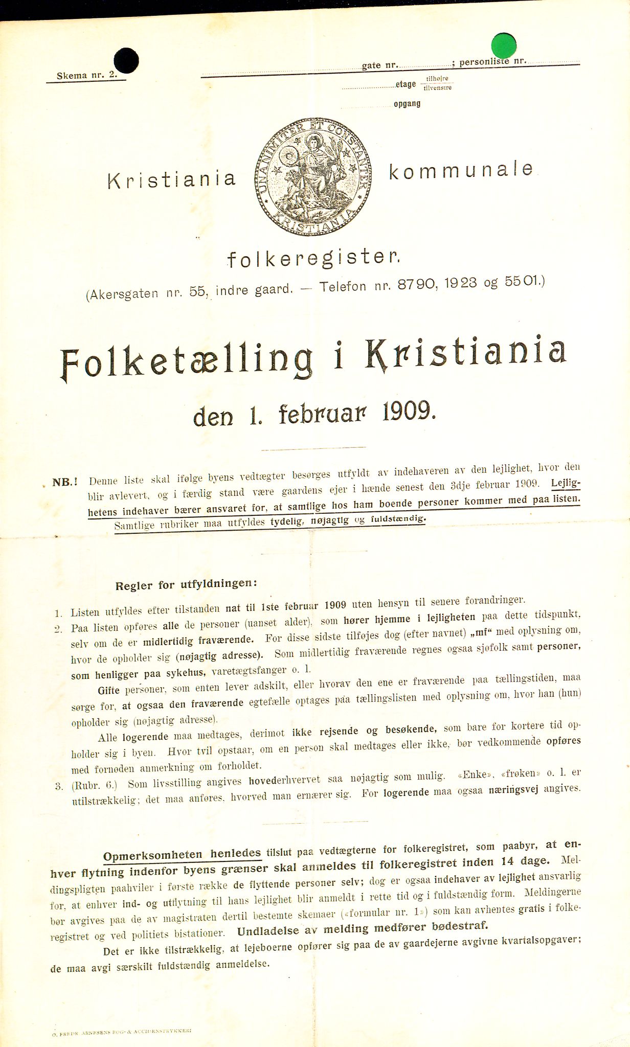 OBA, Kommunal folketelling 1.2.1909 for Kristiania kjøpstad, 1909, s. 112631