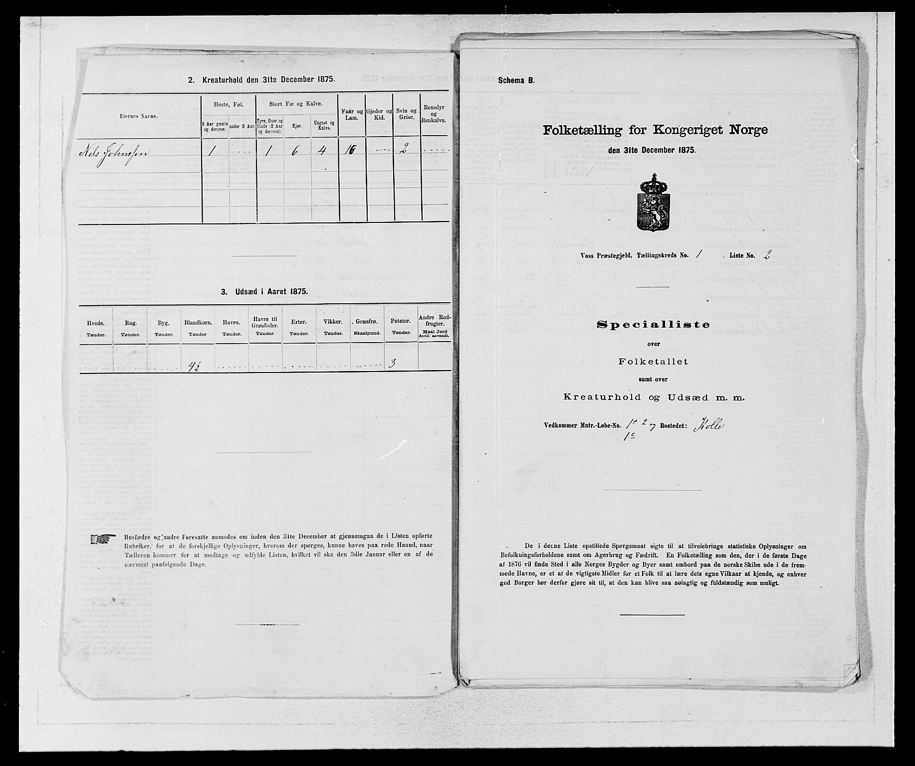 SAB, Folketelling 1875 for 1235P Voss prestegjeld, 1875, s. 53