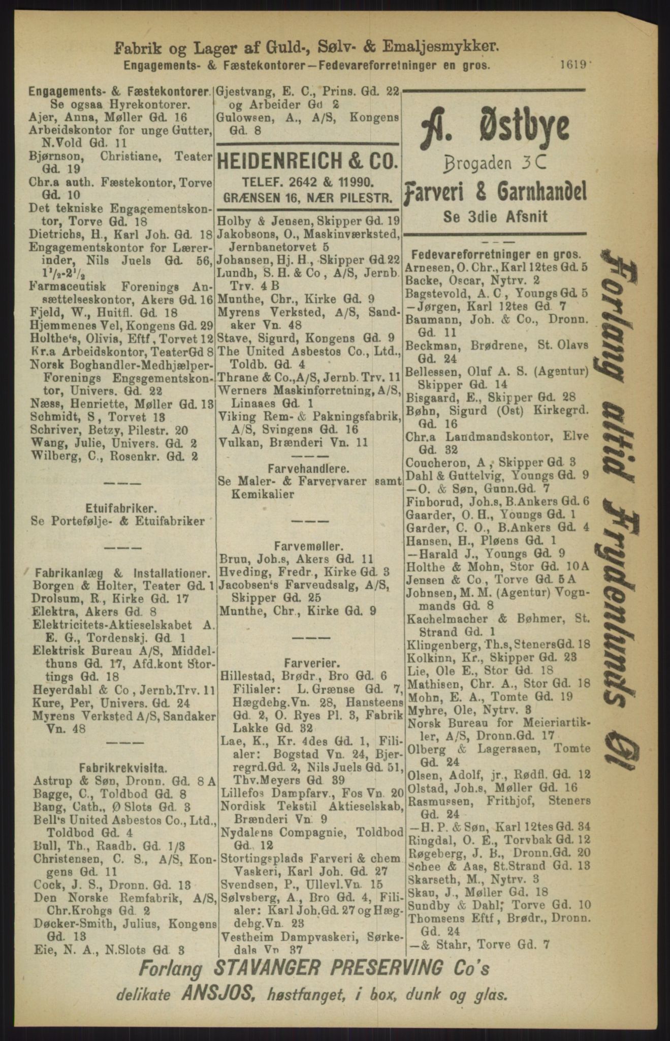 Kristiania/Oslo adressebok, PUBL/-, 1911, s. 1619