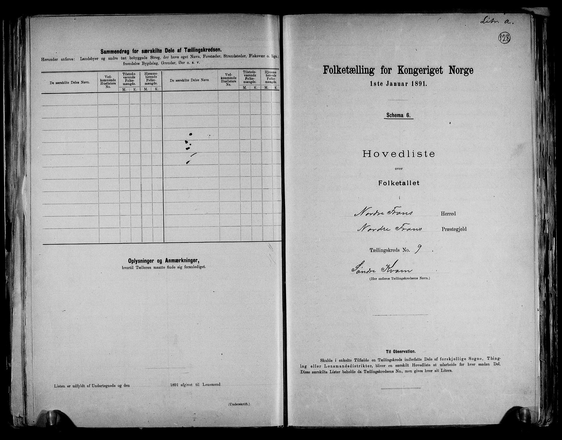 RA, Folketelling 1891 for 0518 Nord-Fron herred, 1891, s. 23