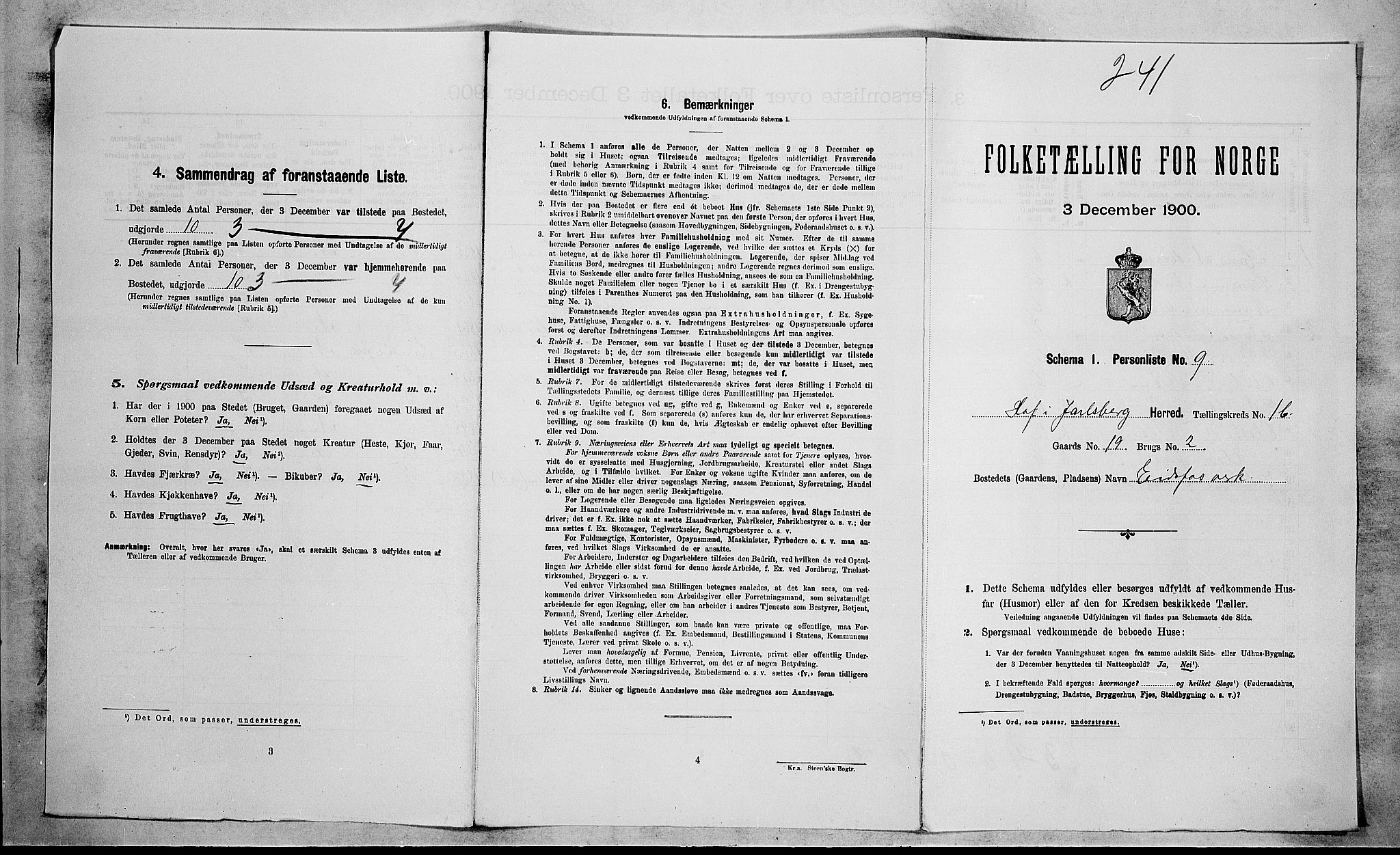 RA, Folketelling 1900 for 0714 Hof herred, 1900, s. 144