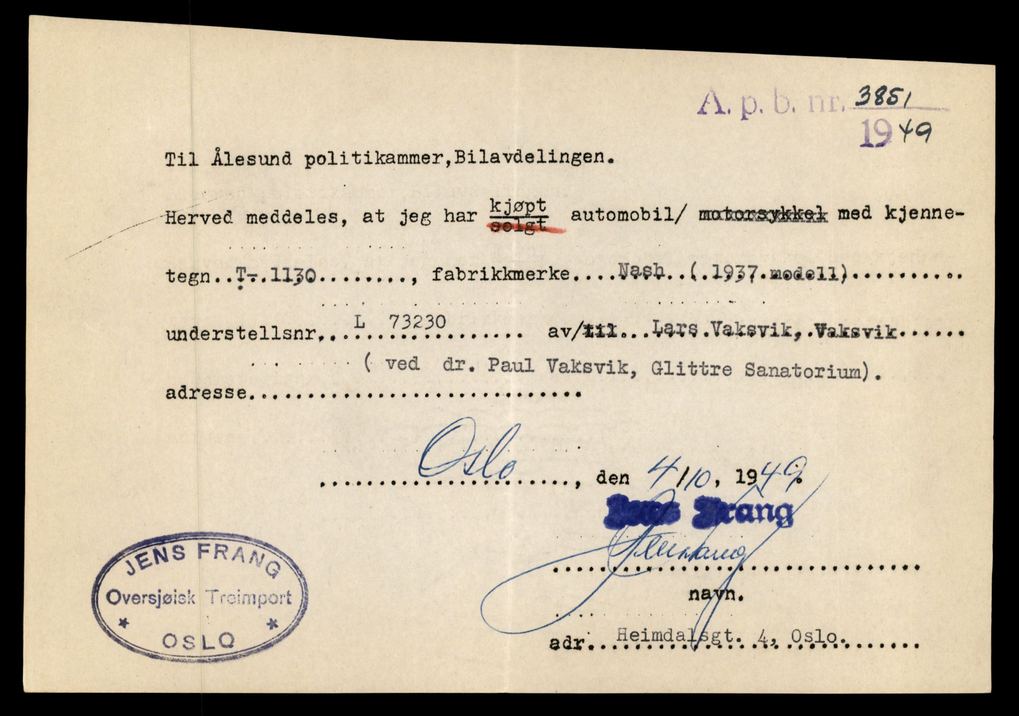 Møre og Romsdal vegkontor - Ålesund trafikkstasjon, AV/SAT-A-4099/F/Fe/L0010: Registreringskort for kjøretøy T 1050 - T 1169, 1927-1998, s. 2269