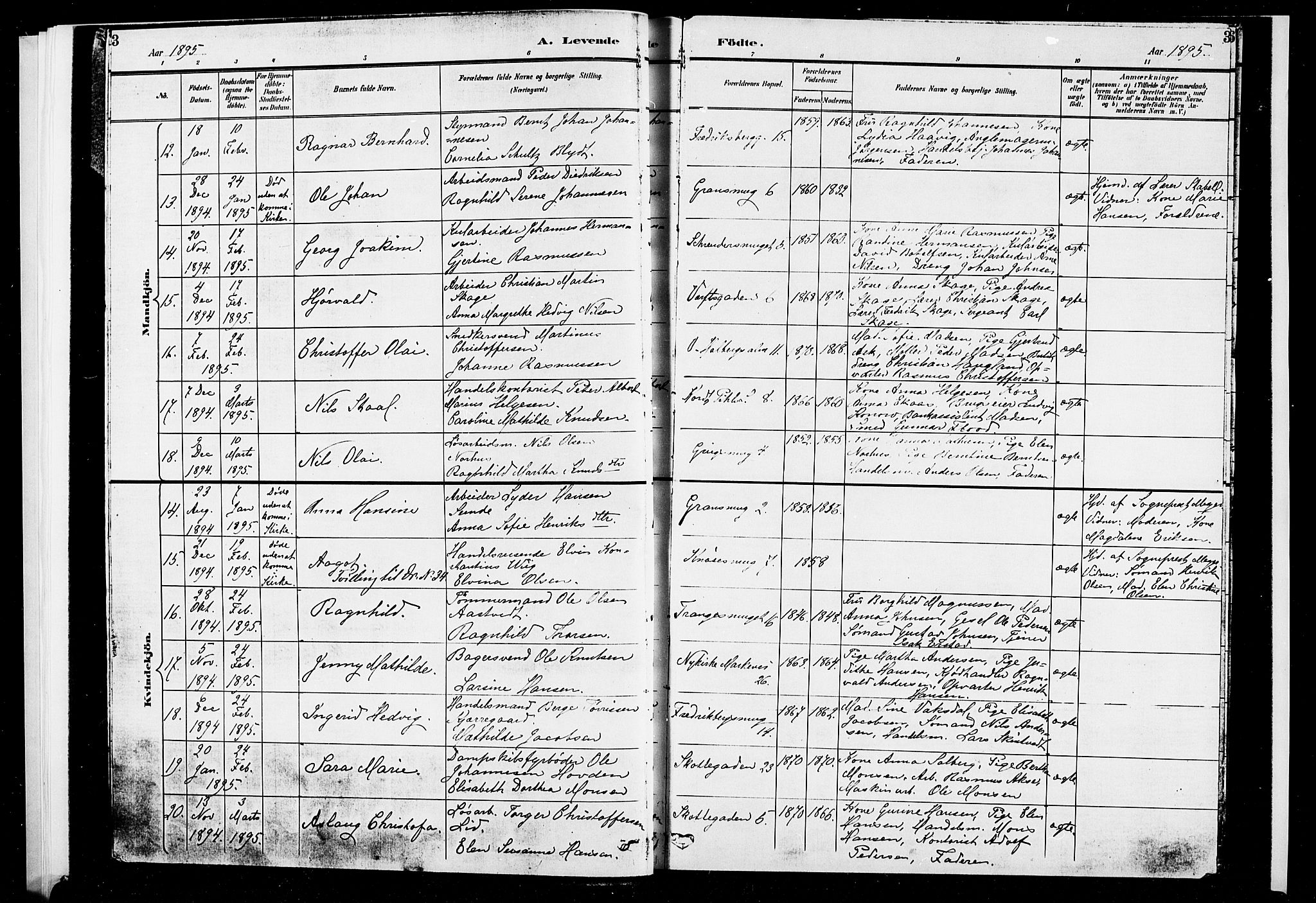 Nykirken Sokneprestembete, AV/SAB-A-77101/H/Hab: Klokkerbok nr. B 3, 1895-1899, s. 3