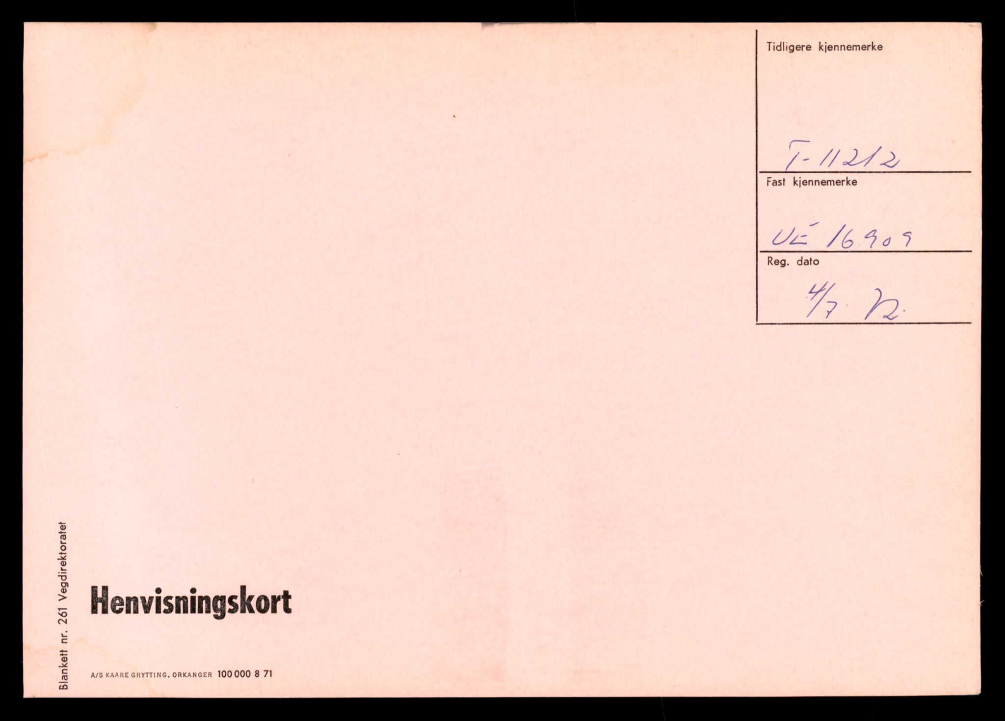 Møre og Romsdal vegkontor - Ålesund trafikkstasjon, AV/SAT-A-4099/F/Ff/L0003: Overførings-/henvisningskort T 11211 - T 14569, 1927-1998, s. 2