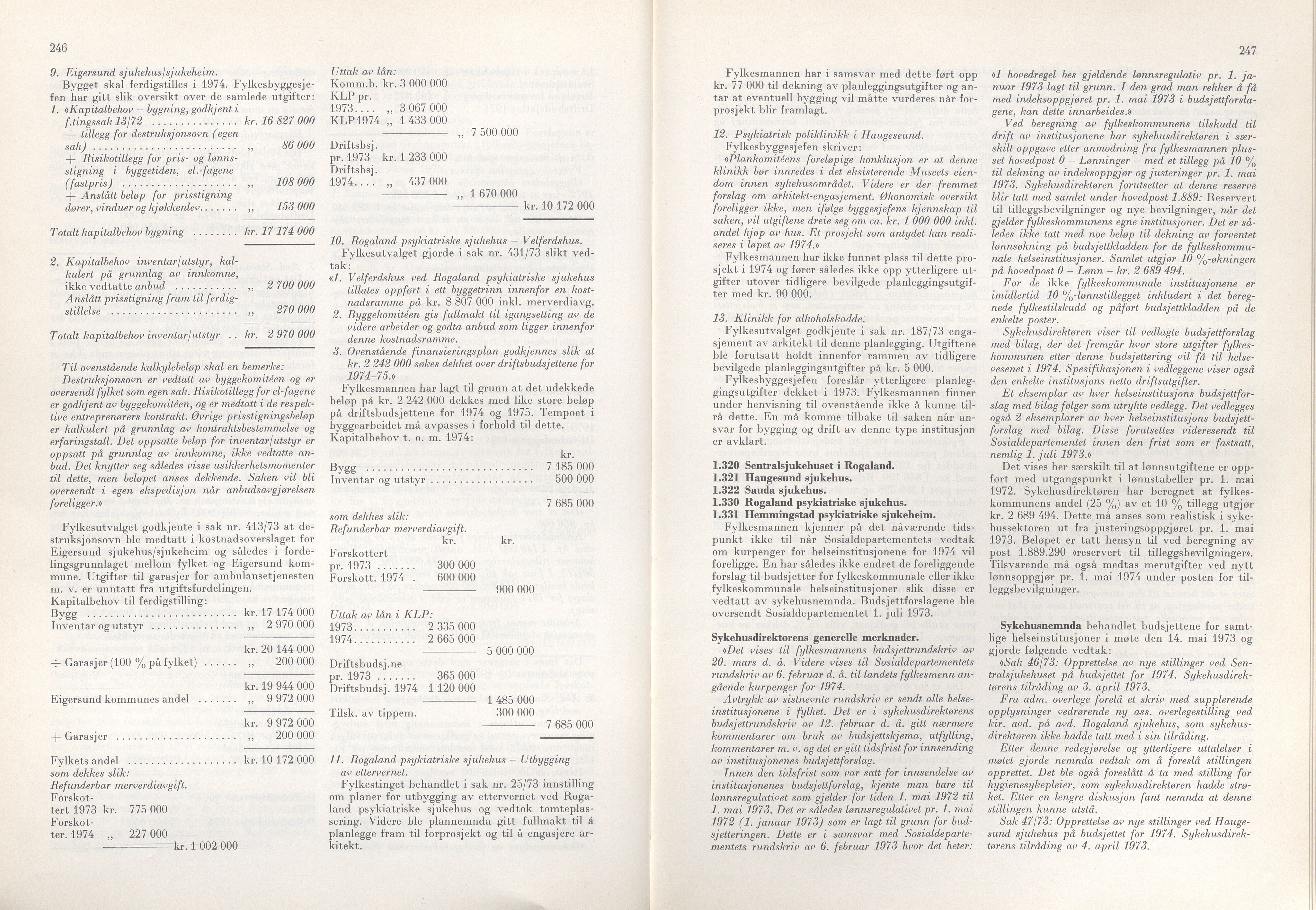 Rogaland fylkeskommune - Fylkesrådmannen , IKAR/A-900/A/Aa/Aaa/L0093: Møtebok , 1973, s. 246-247