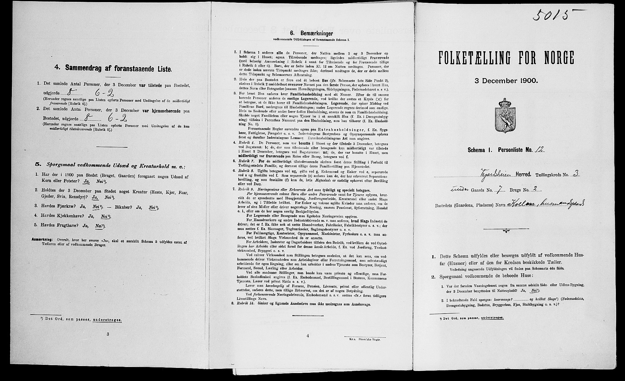 SAK, Folketelling 1900 for 0912 Vegårshei herred, 1900, s. 232