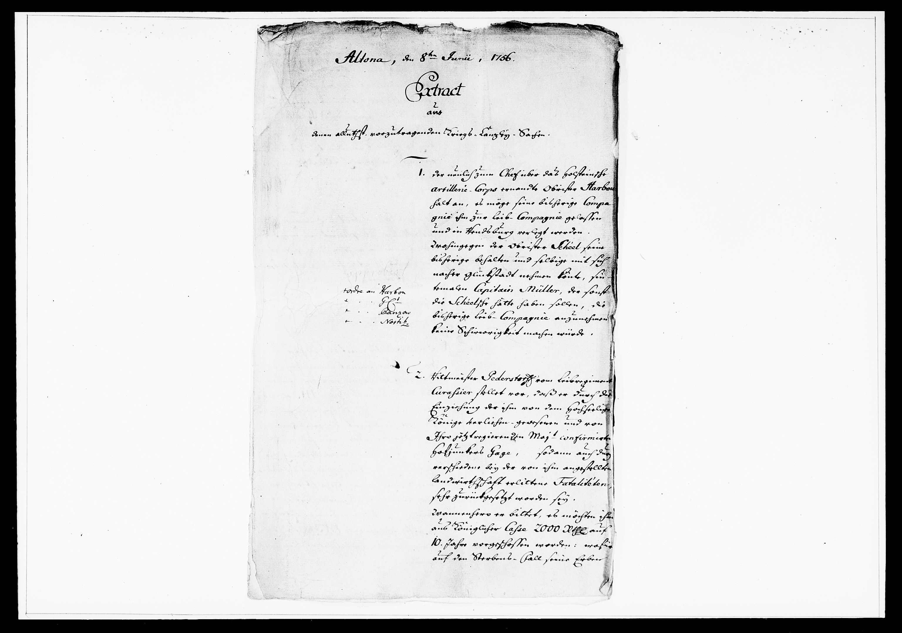 Krigskollegiet, Krigskancelliet, DRA/A-0006/-/1269-1282: Refererede sager, 1756, s. 306
