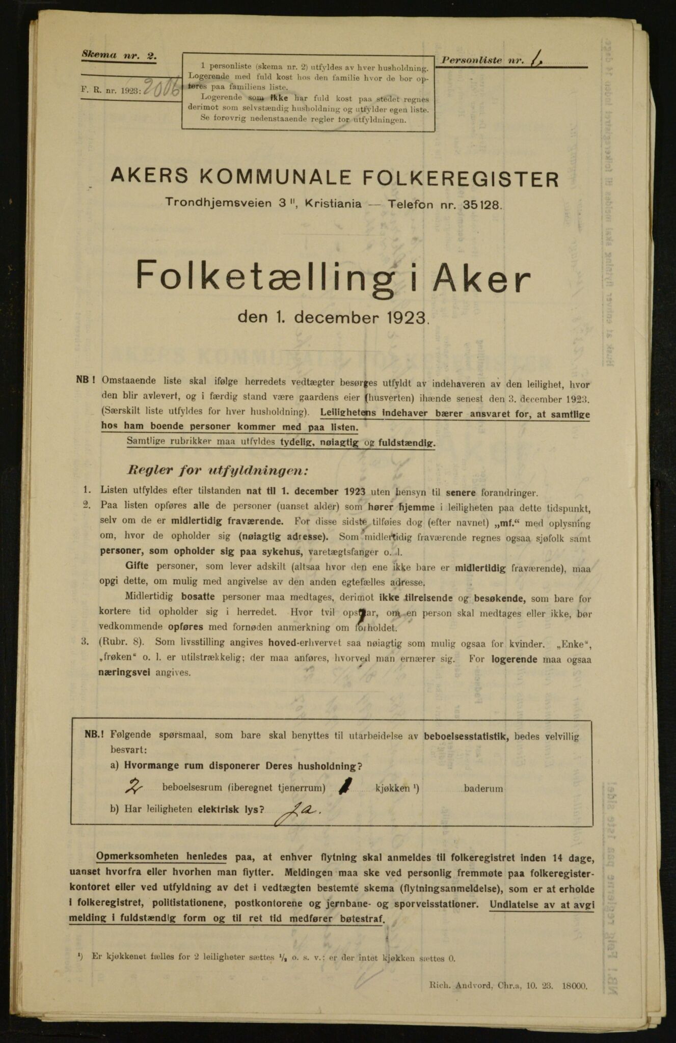 , Kommunal folketelling 1.12.1923 for Aker, 1923, s. 35194