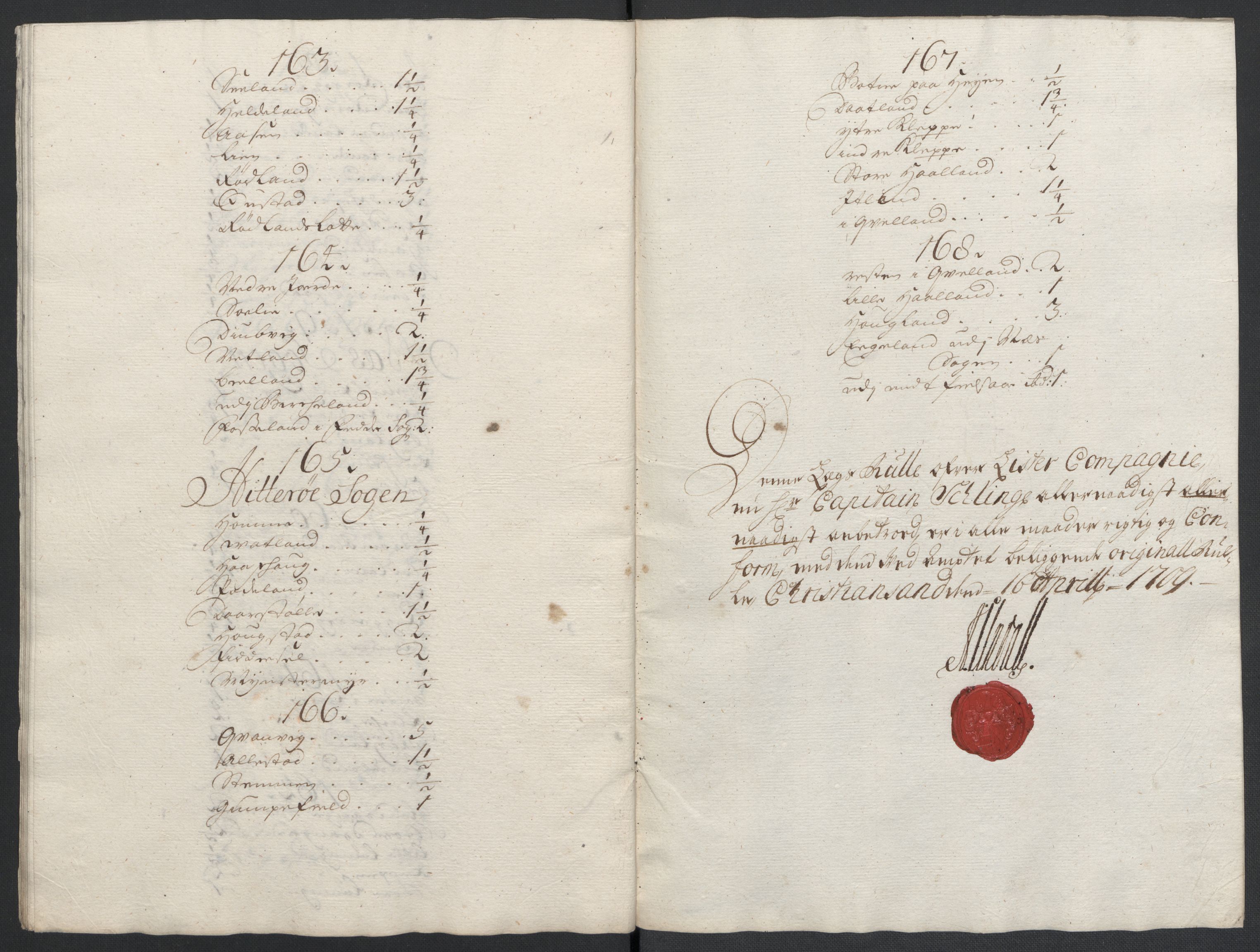 Rentekammeret inntil 1814, Reviderte regnskaper, Fogderegnskap, AV/RA-EA-4092/R43/L2552: Fogderegnskap Lista og Mandal, 1705-1709, s. 65