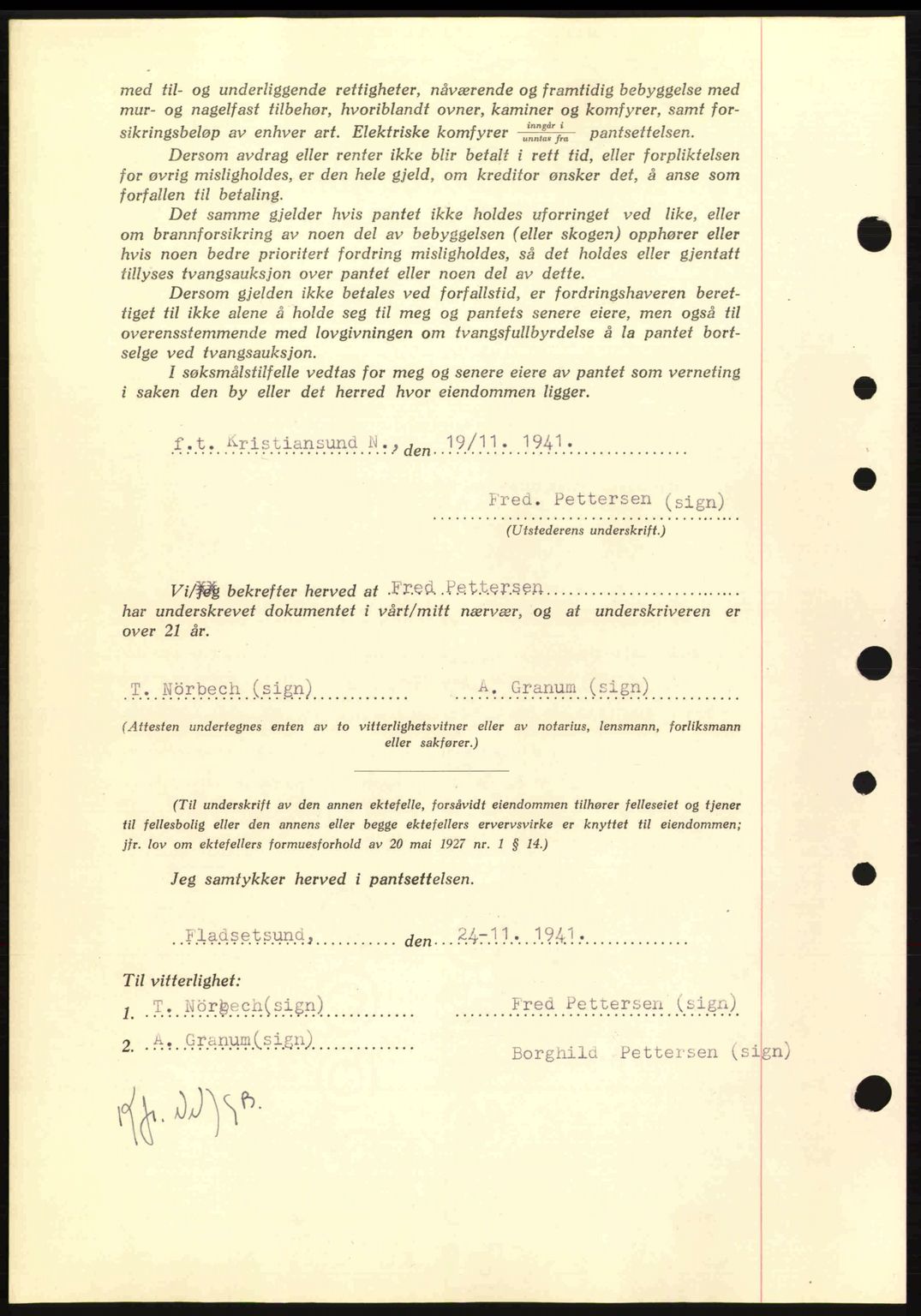 Nordmøre sorenskriveri, AV/SAT-A-4132/1/2/2Ca: Pantebok nr. B88, 1941-1942, Dagboknr: 2308/1941