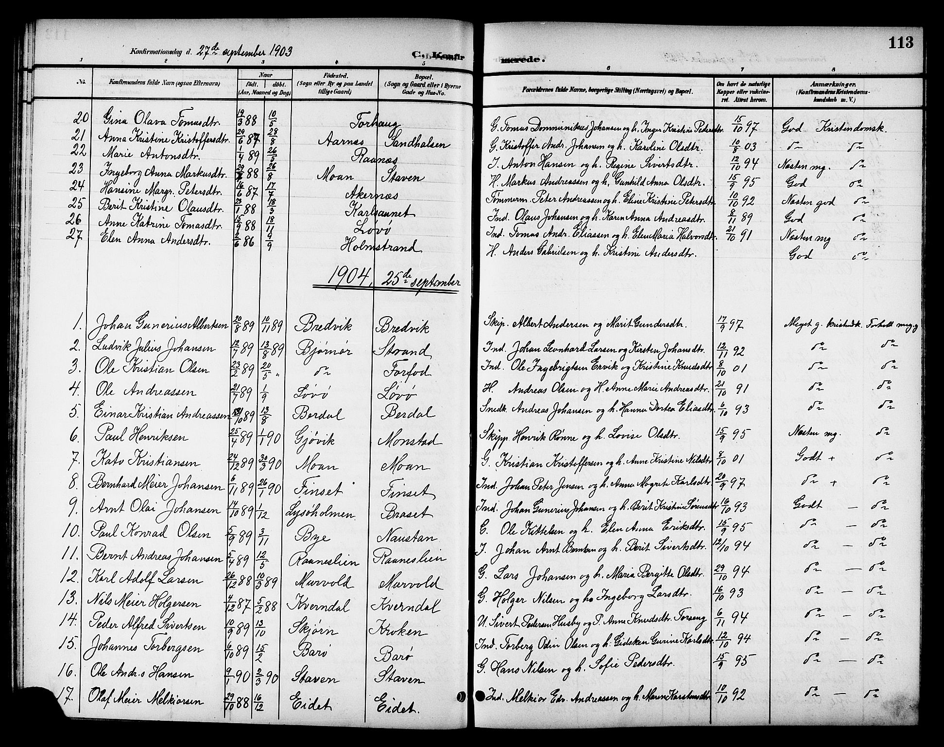 Ministerialprotokoller, klokkerbøker og fødselsregistre - Sør-Trøndelag, SAT/A-1456/655/L0688: Klokkerbok nr. 655C04, 1899-1922, s. 113